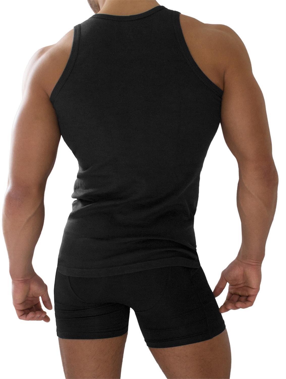 4er Pack Herren Unterhemd Feinripp schwarz 100 Baumwolle eBay