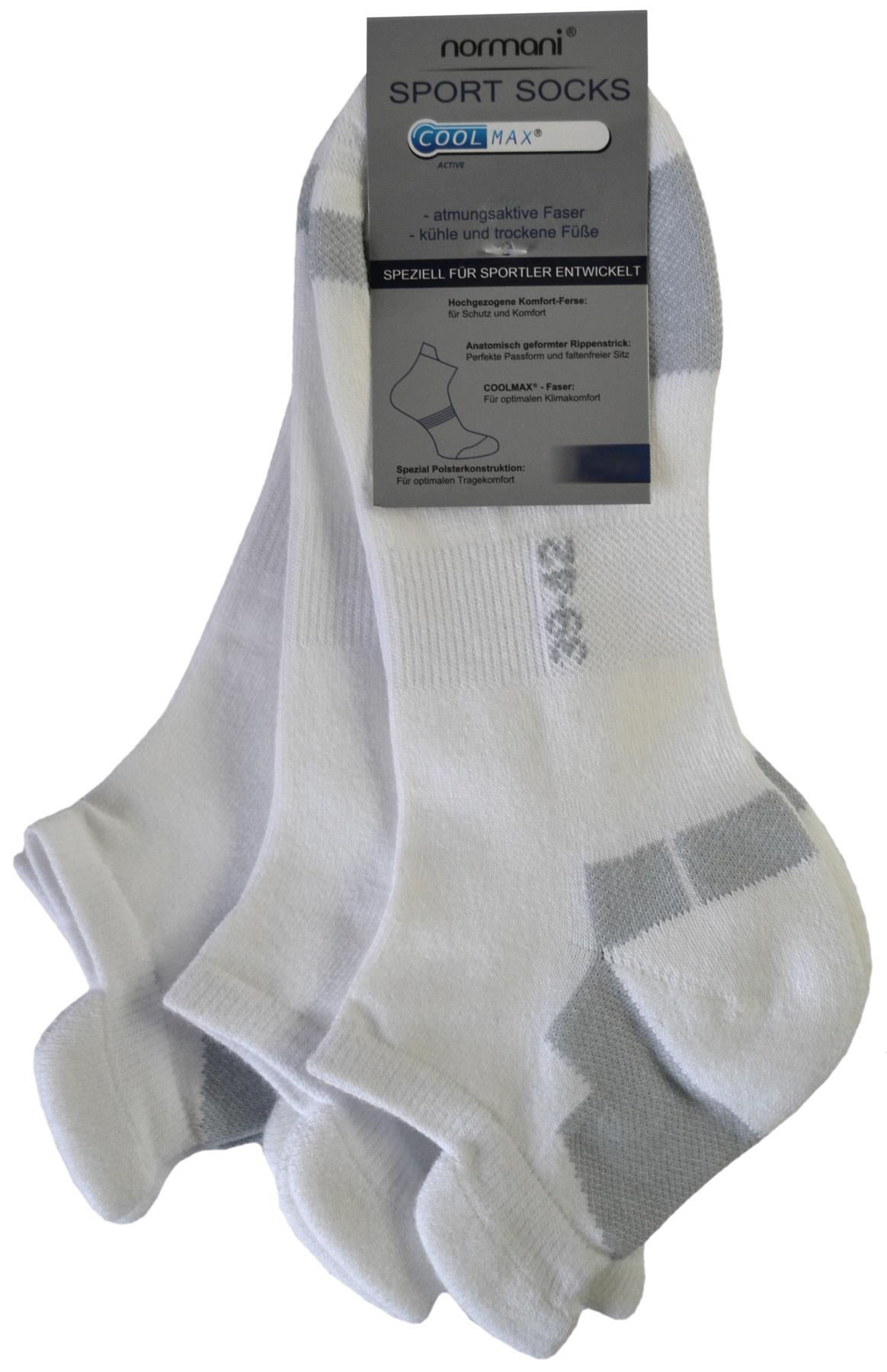 6 Paar normani Coolmax Sneakersocken mit Komfortferse Sport Funktions Socken