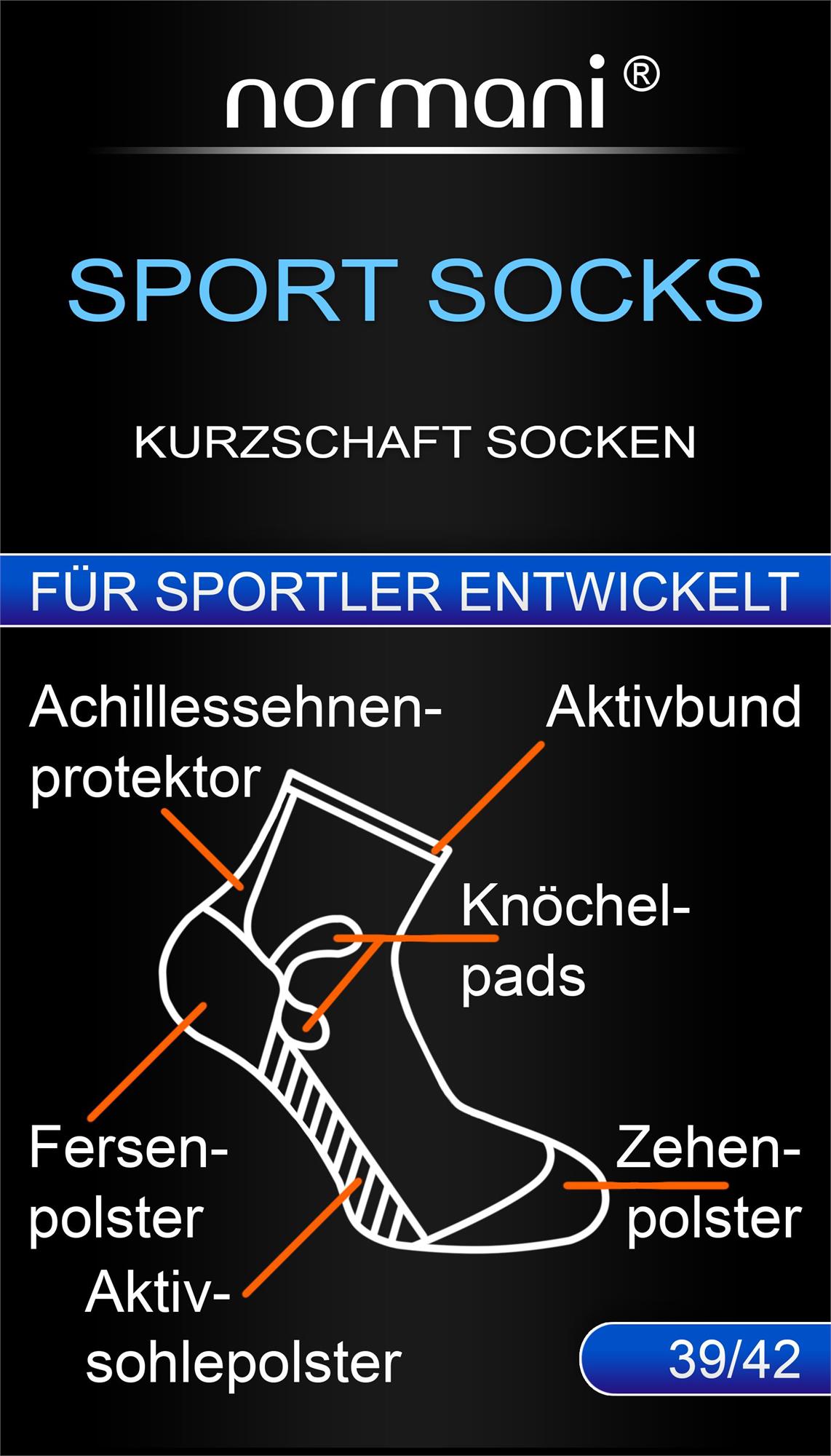 2 Paar Kurzschaft-Sportsocken mit Achillessehnen-Protektor, Frotteesohle - Bild 4 von 13