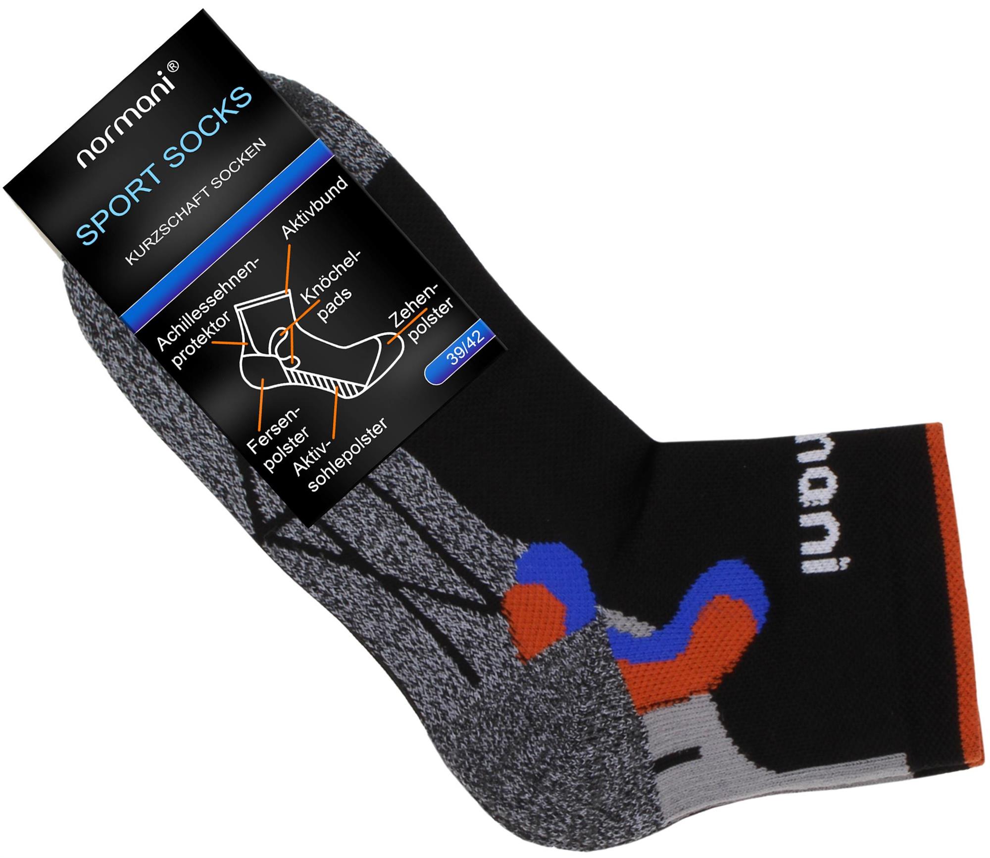 2 Paar Kurzschaft-Sportsocken mit Achillessehnen-Protektor, Frotteesohle - Bild 6 von 13