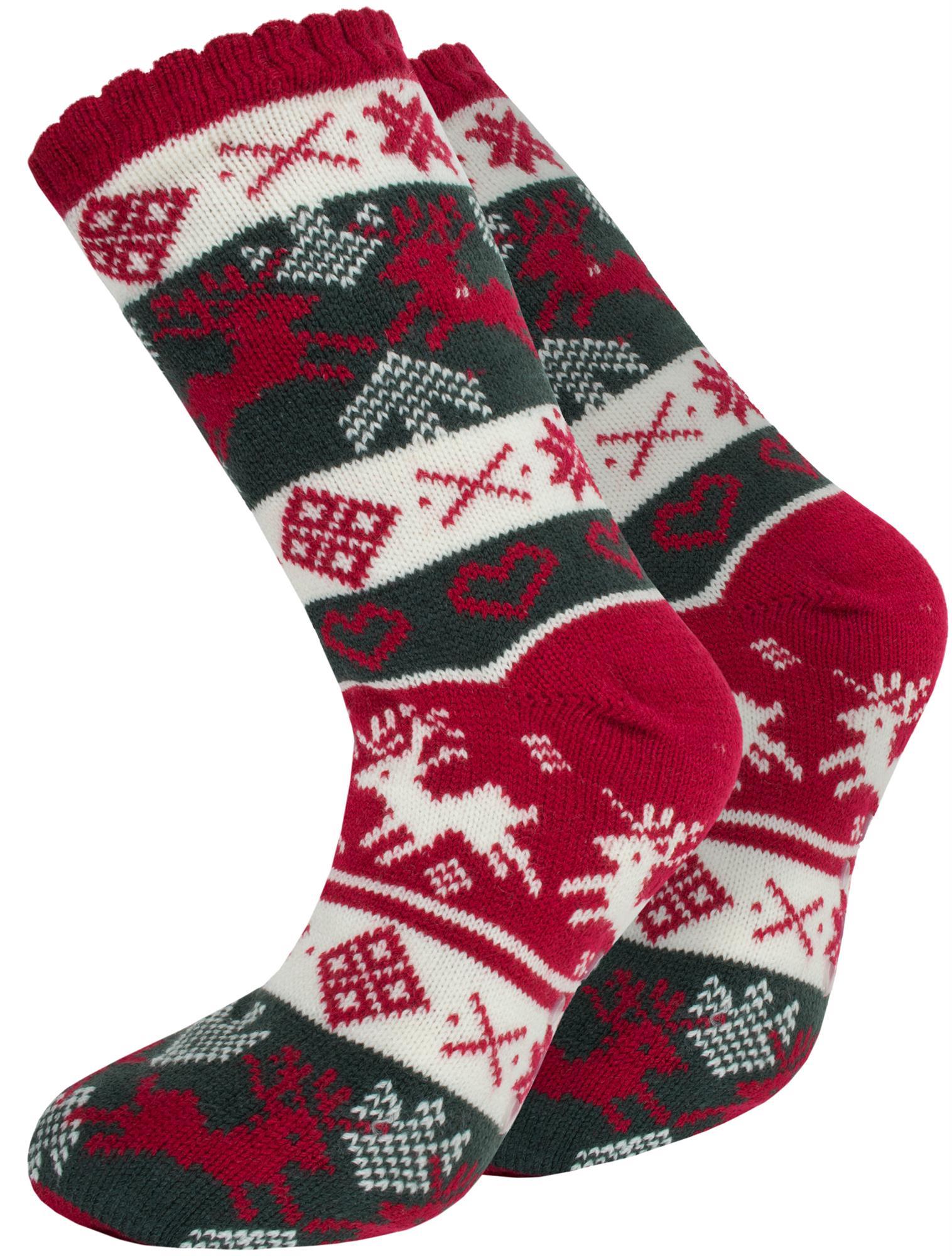 Strick-Kuschelsocken – Mit Norwegermotiv, ABS & Flauschigem Innenfutter - Bild 2 von 7