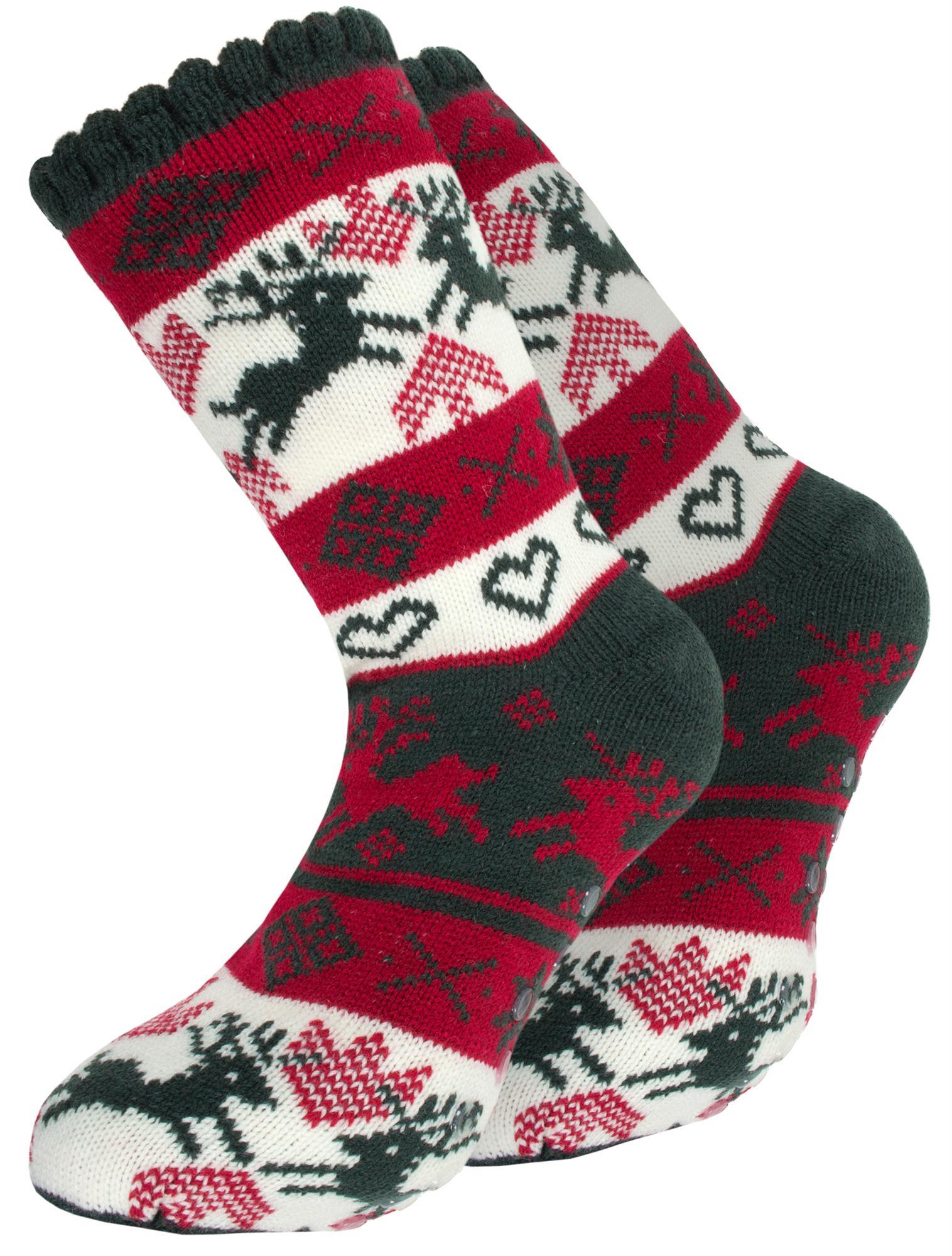 Strick-Kuschelsocken – Mit Norwegermotiv, ABS & Flauschigem Innenfutter - Bild 4 von 7