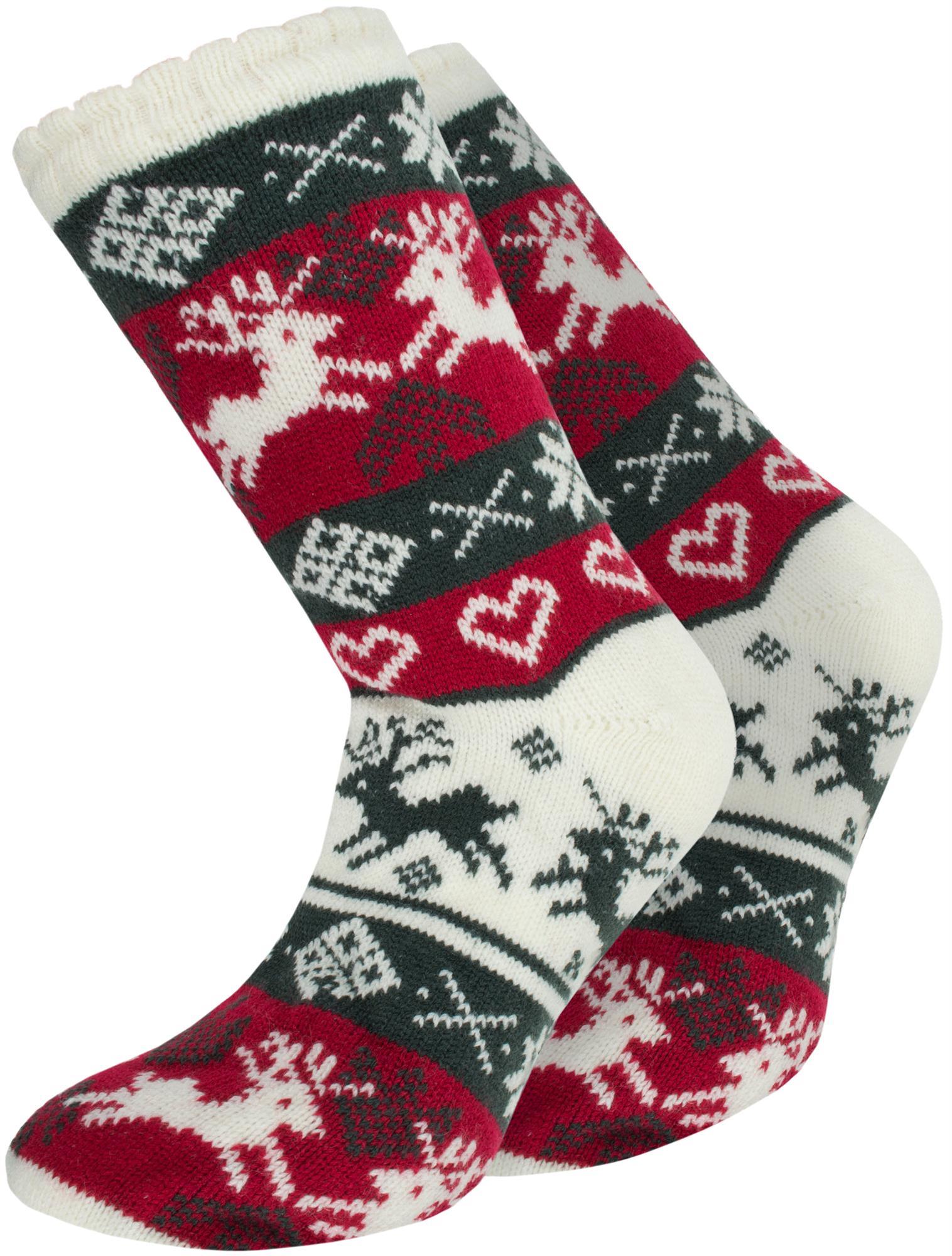Strick-Kuschelsocken – Mit Norwegermotiv, ABS & Flauschigem Innenfutter - Bild 6 von 7
