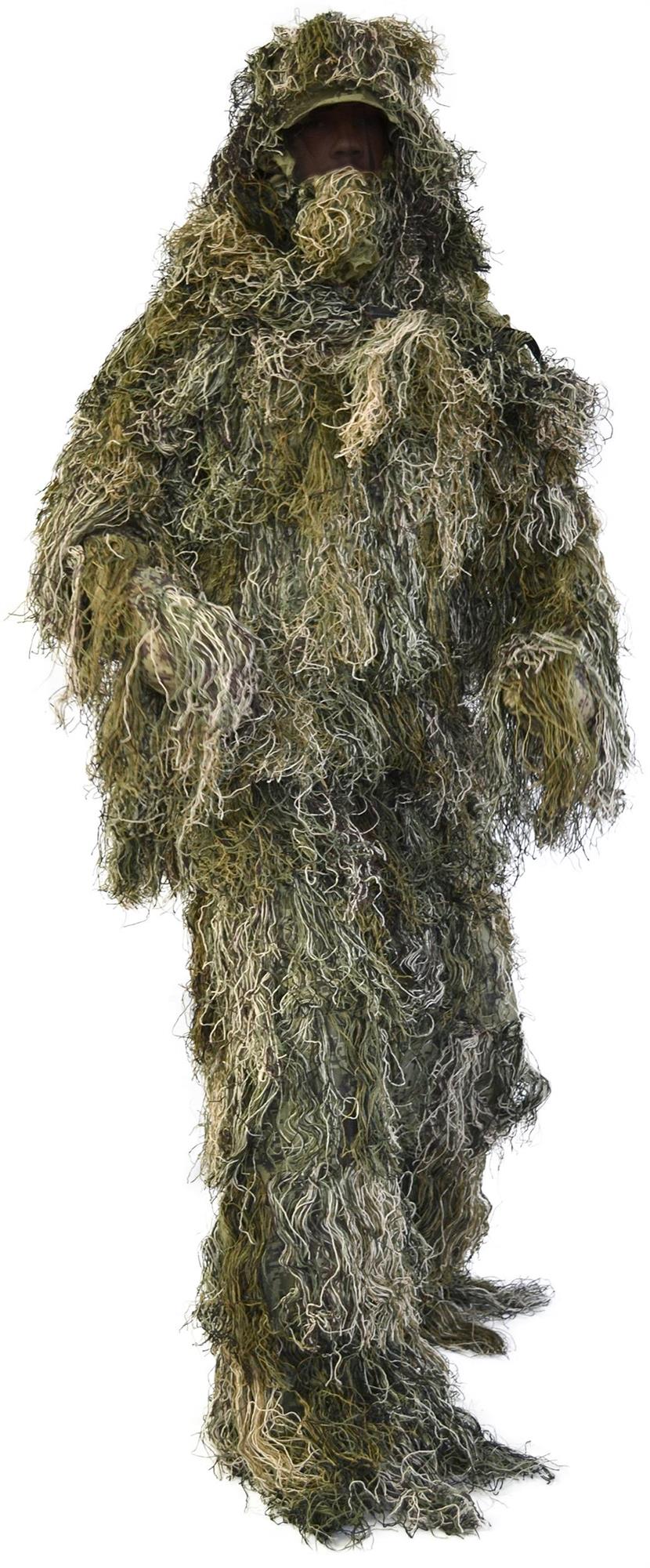 Tarnanzug Ghillie Suit aus Jacke, Hose, Gewehr- und Kopfbedeckung 4 ver. Farben 