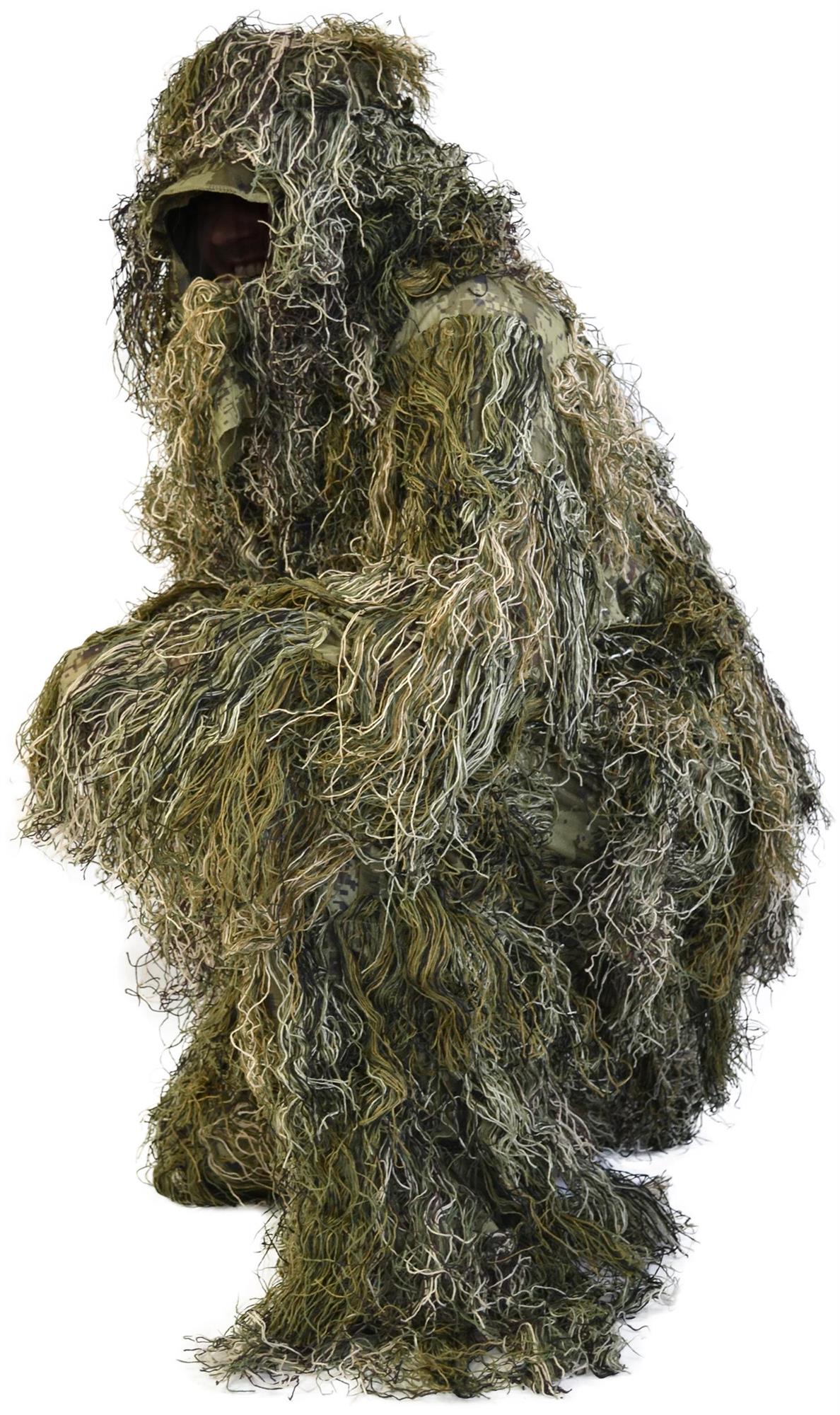 Tarnanzug Ghillie Suit aus Jacke, Hose, Gewehr- und Kopfbedeckung 4 ver. Farben 