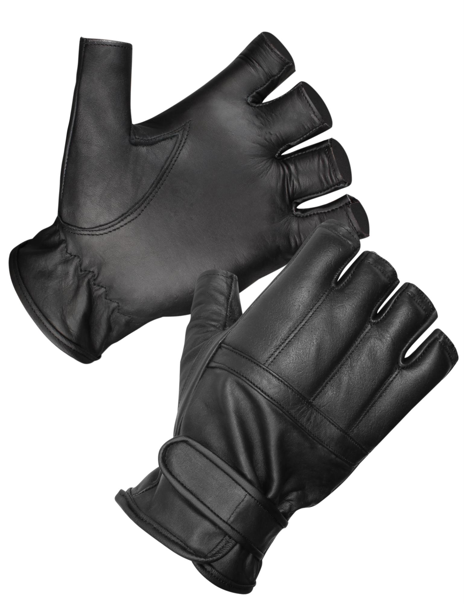 Handschuhe mit Quarzsand fingerlos echt Leder S-2XL security NEU 