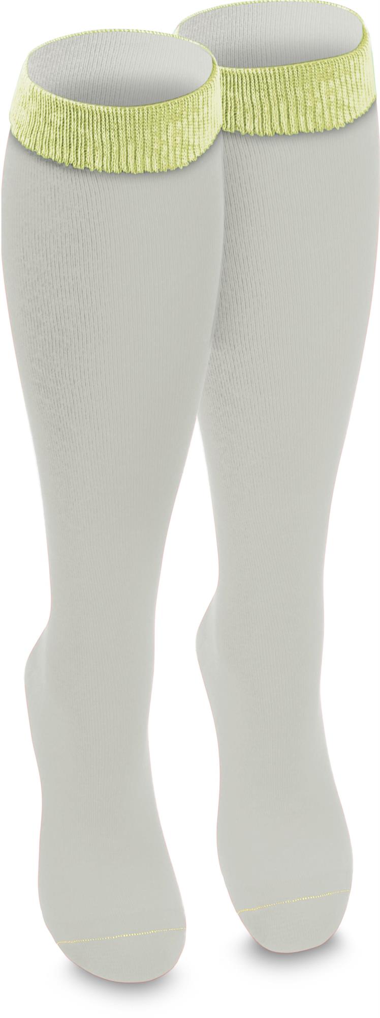 1 Paar Socken mit farbigem Bund und handgekettelter Spitze - Bild 39 von 43