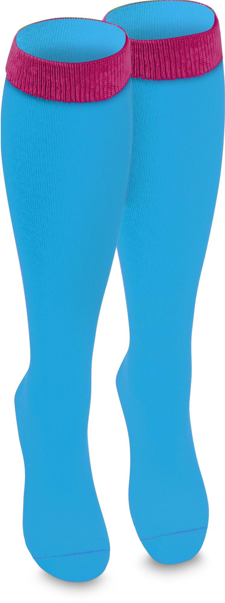 1 Paar Socken mit farbigem Bund und handgekettelter Spitze - Bild 42 von 43