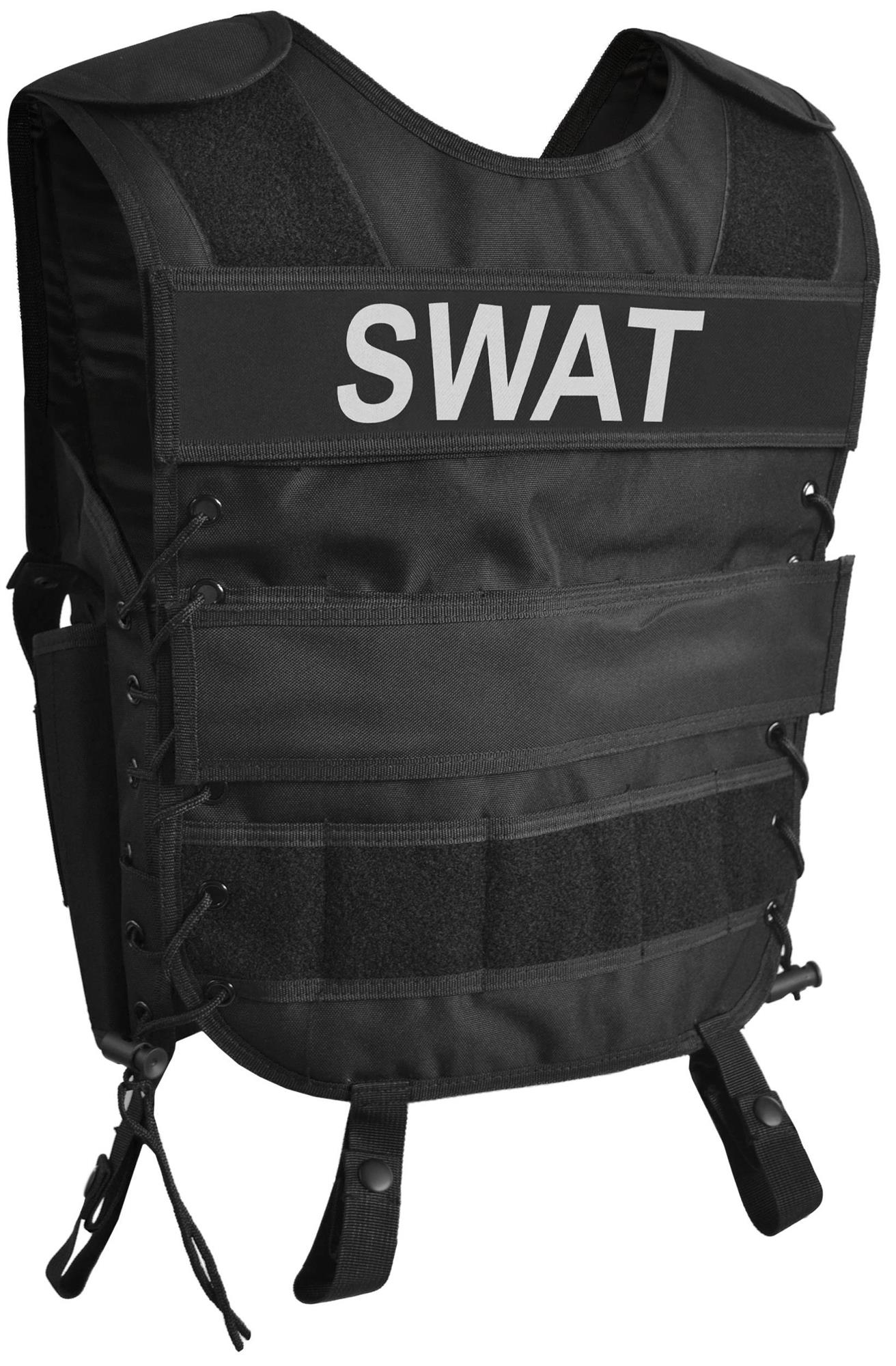 Fashing Kostüm POLICE, SWAT, SECURITY Weste Patch Beinholster Cap Handschellen - Bild 4 von 23
