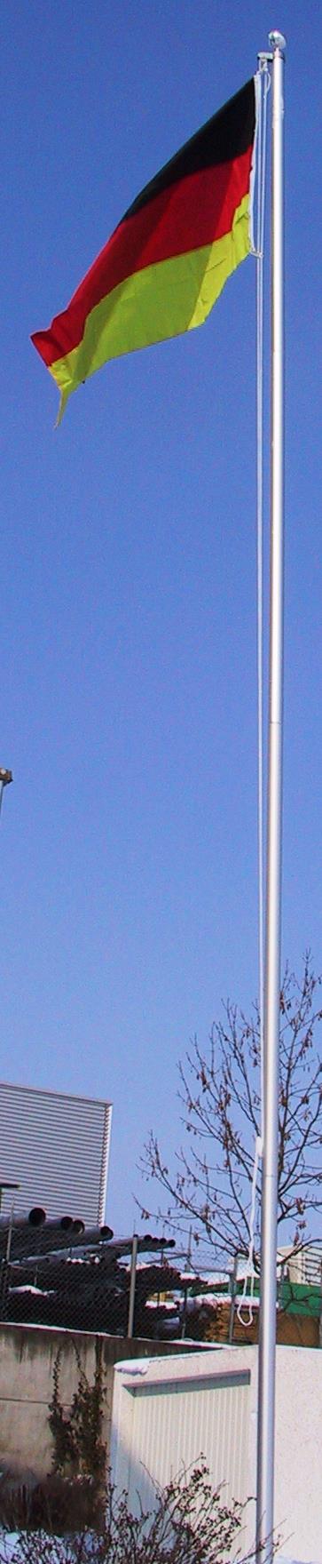 Fahnenmast inkl. Fahne (90 cm × 150 cm) und Bodenhülse Hissflagge Aluminiummast - Bild 12 von 151