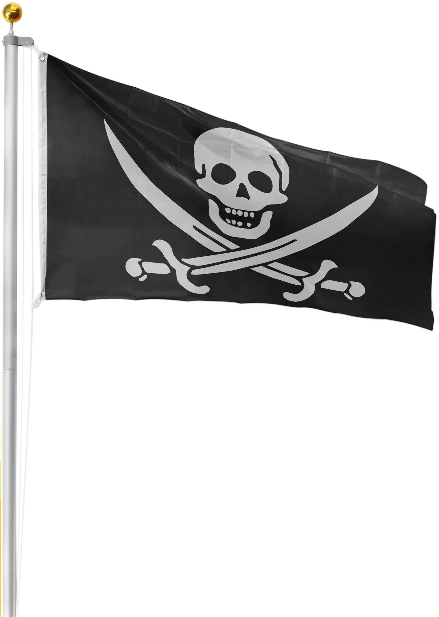 Fahnenmast inkl. Fahne (90 cm × 150 cm) und Bodenhülse Hissflagge Aluminiummast - Bild 142 von 151