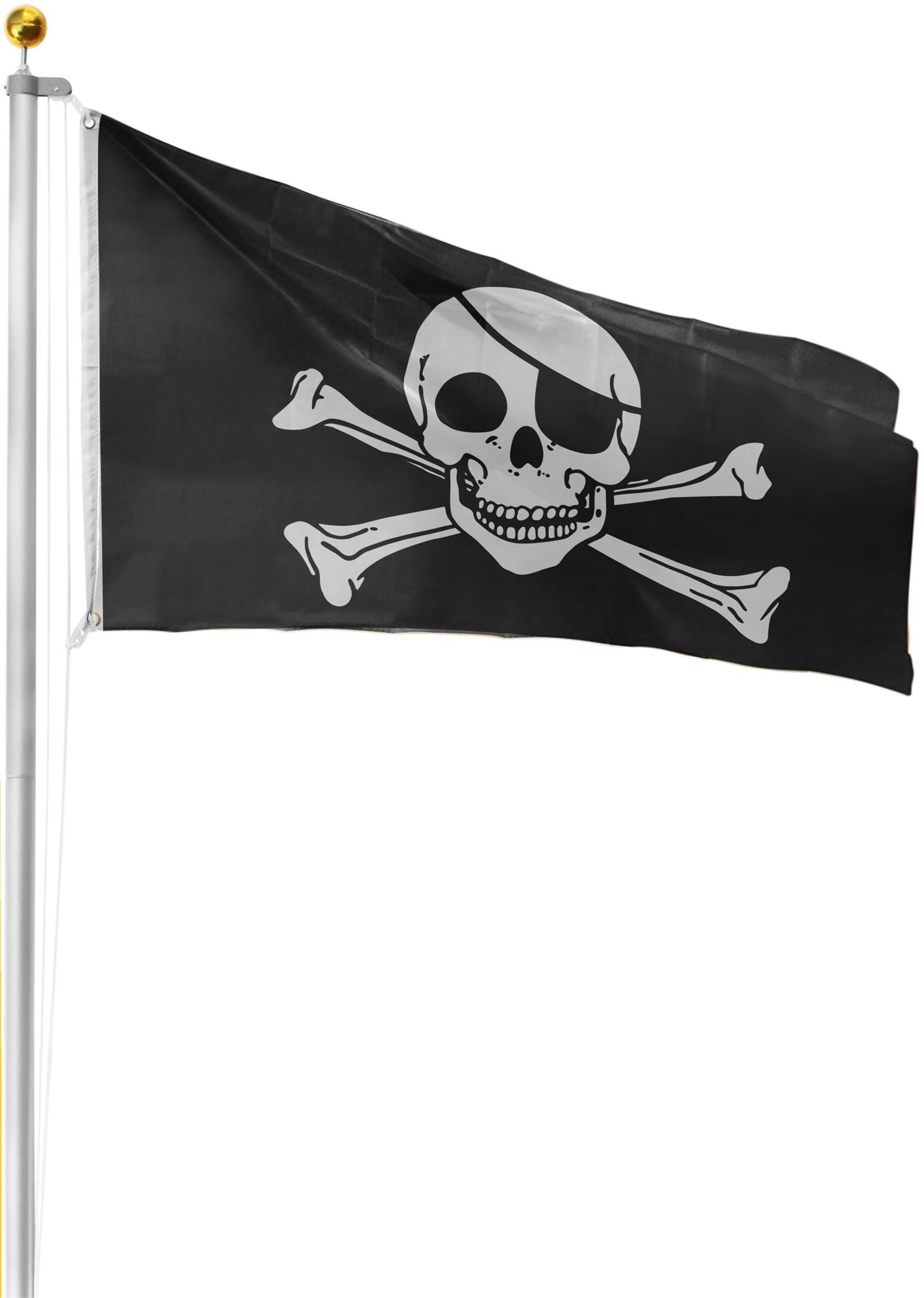 Fahnenmast inkl. Fahne (90 cm × 150 cm) und Bodenhülse Hissflagge Aluminiummast - Bild 134 von 151