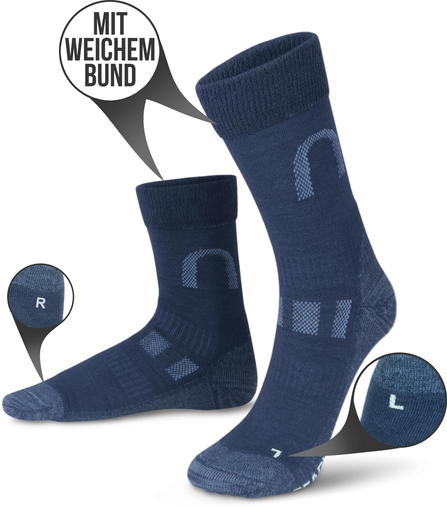 2 Paar Merinowollsocken – Wandersocken & Trekkingsocken, Temperaturregulierend - Bild 7 von 16