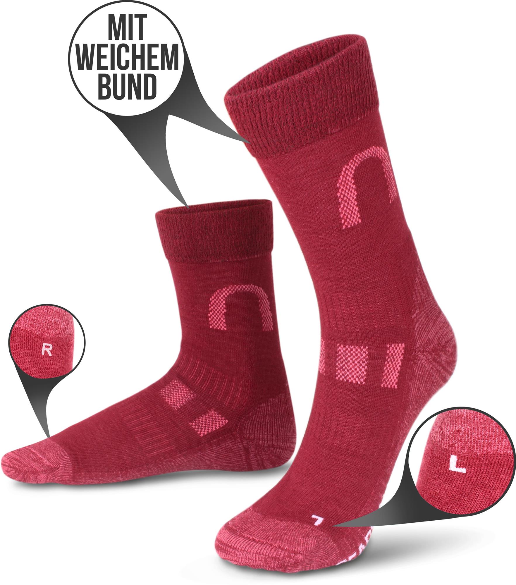 2 Paar Merinowollsocken – Wandersocken & Trekkingsocken, Temperaturregulierend - Bild 4 von 16