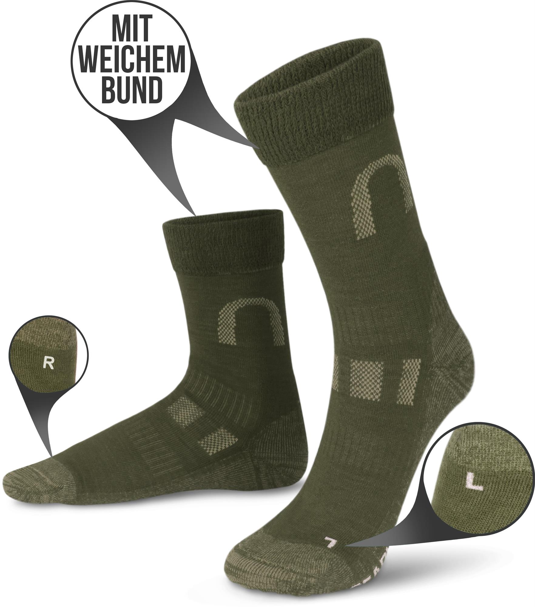 2 Paar Merinowollsocken – Wandersocken & Trekkingsocken, Temperaturregulierend - Bild 10 von 16