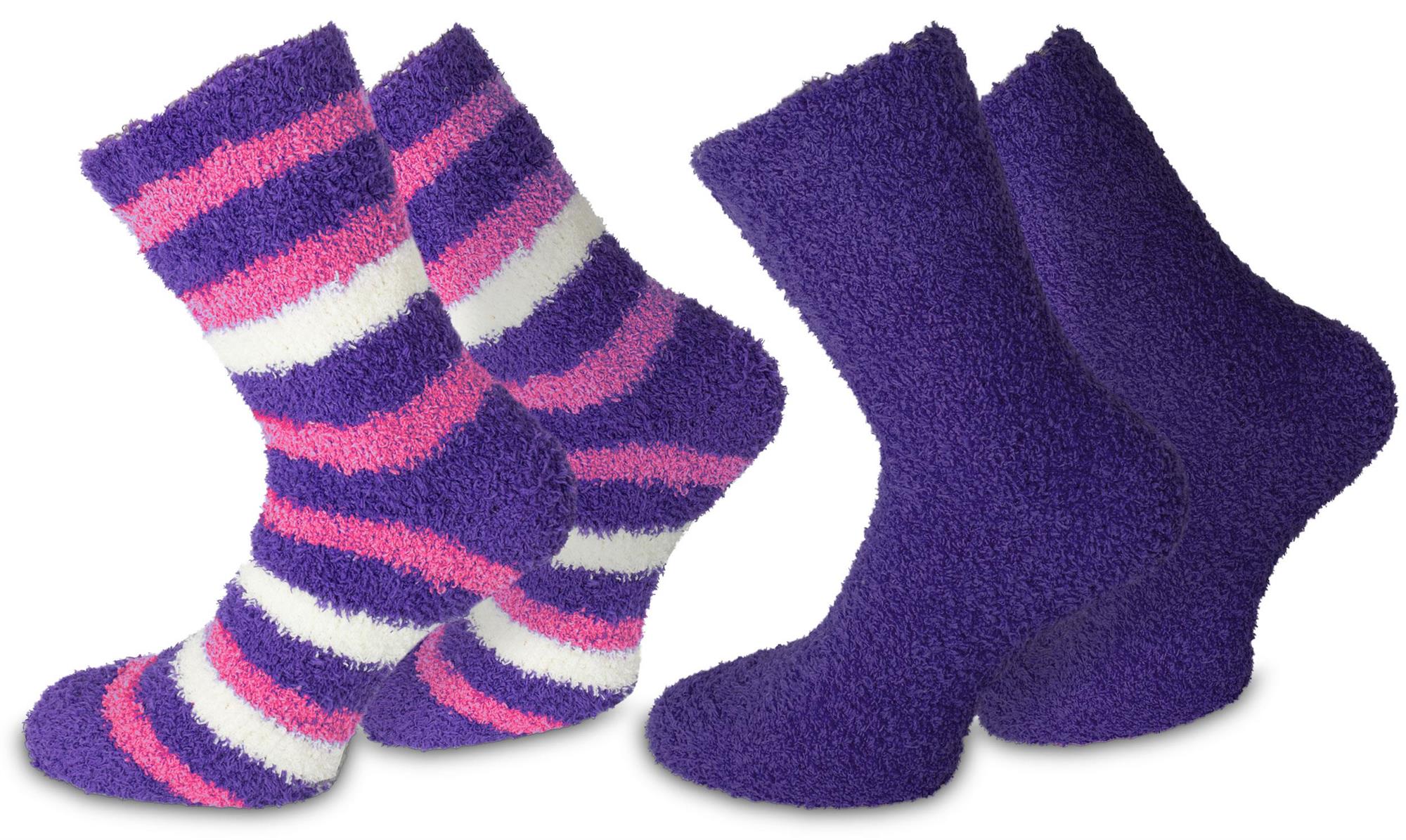 2 Paar Kuschelsocken – Bunte Ringel, Weich, Wärmend & Flauschig - Bild 11 von 16