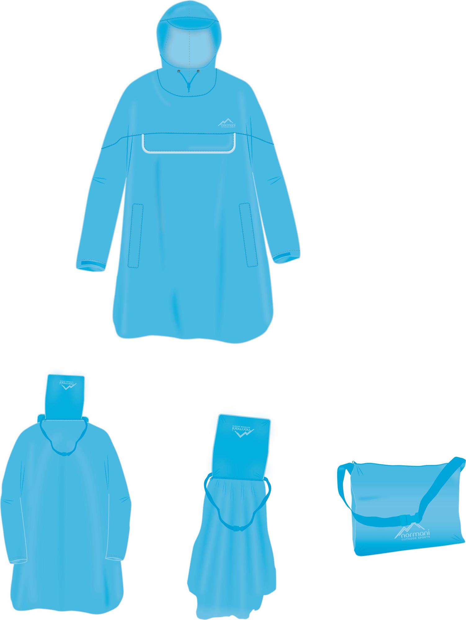 Unisex Wasserdichter Regenponcho Ärmeln Regenmantel Regenschutz und Brusttasche