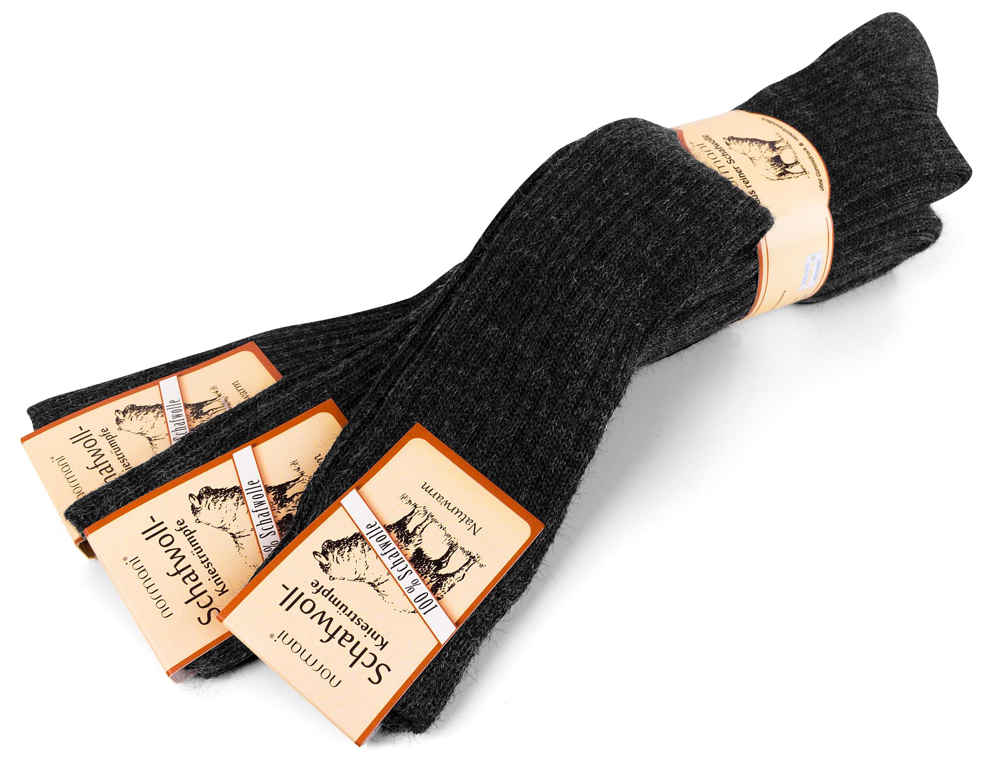 3Paar 100% Schafwoll Kniestrümpfe für Damen und Herren Extrem Warm &Stabil 35 50 - Produktbild 2
