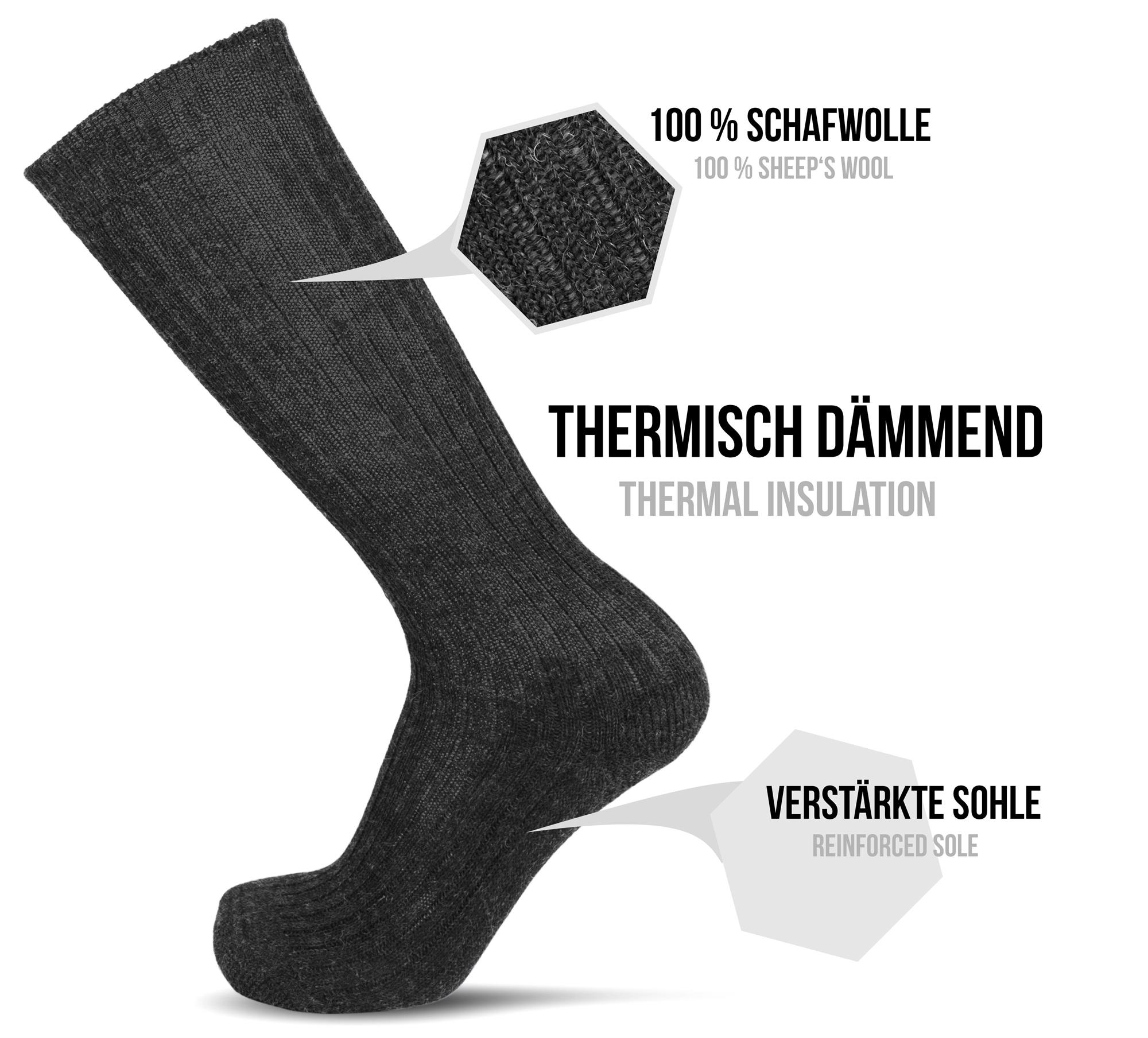 3Paar 100% Schafwoll Kniestrümpfe für Damen und Herren Extrem Warm &Stabil 35 50 - Produktbild 4