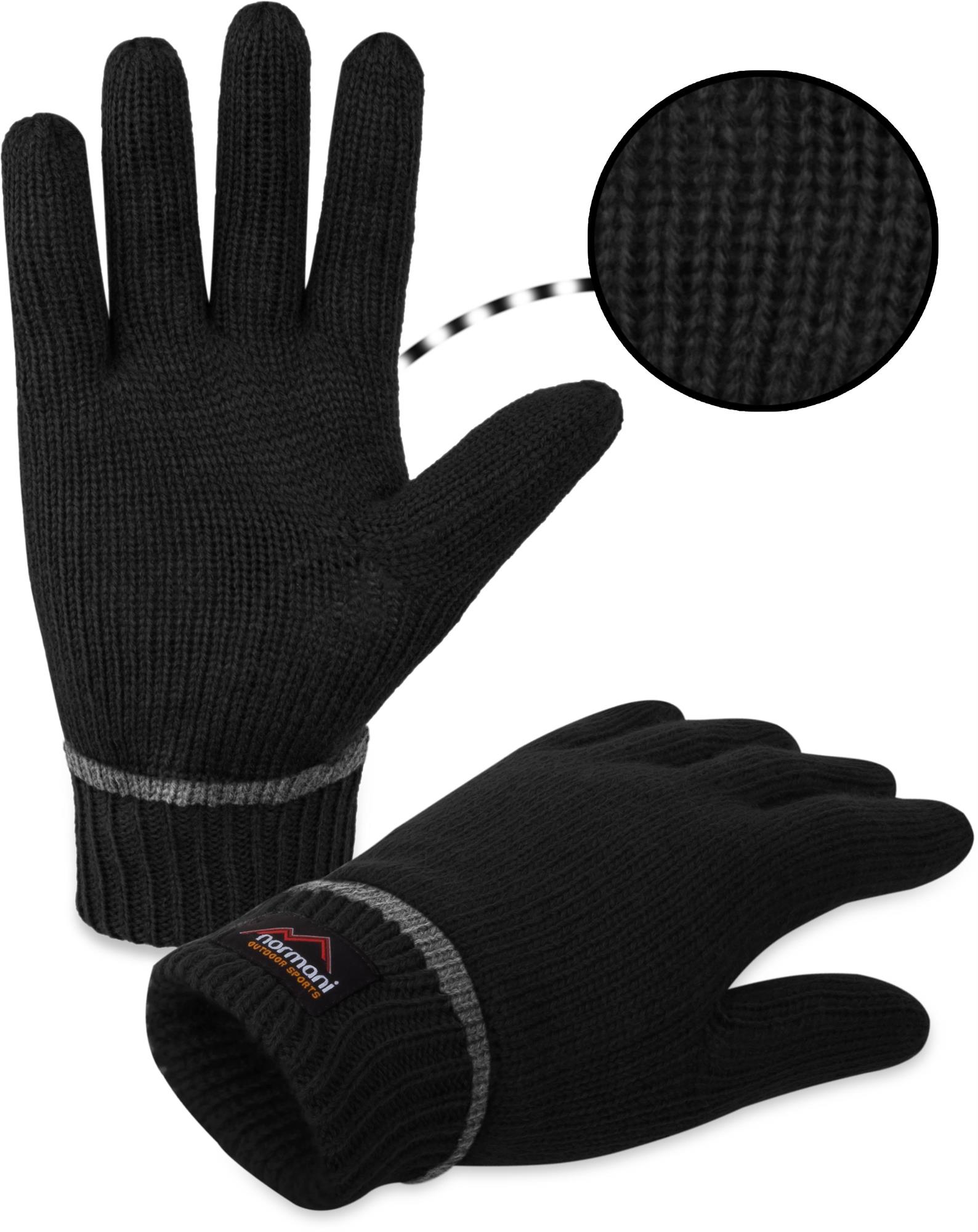 XS bis 4XL normani Wollhandschuhe Fingerhandschuhe mit Thinsulate™ Thermofutter und Fleece Innenmaterial Strickhandschuhe für Damen und Herren 