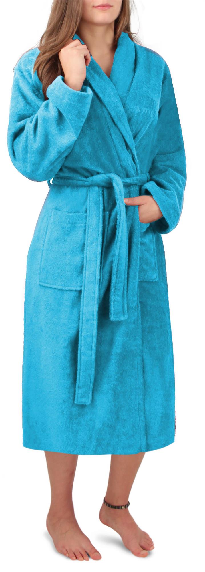 bademantel damen innen frottee außen stoff