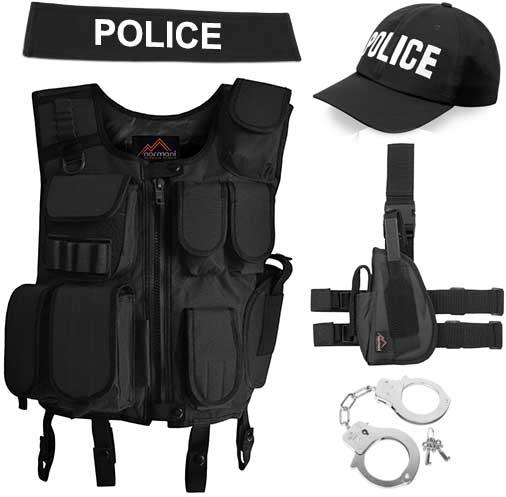 SWAT, SECURITY, POLICE Uniform Outfit Karneval-Verkleidung Kostüm Fasching Party - Foto 24 di 45