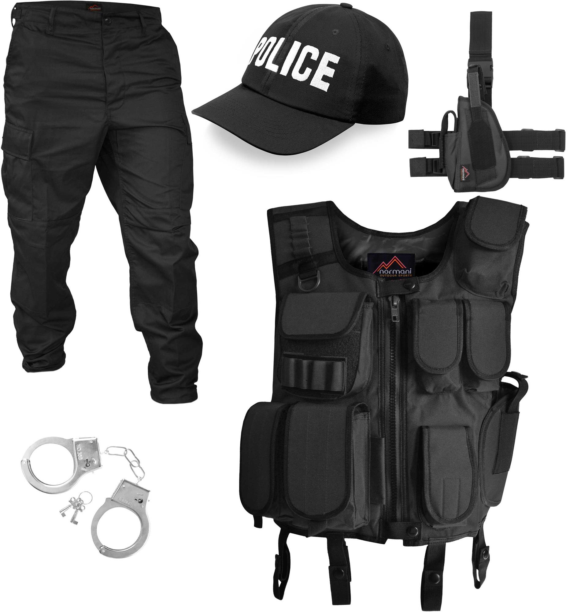 Fashing Kostüm POLICE, SWAT, SECURITY Weste Patch Beinholster Cap Handschellen - Bild 17 von 23