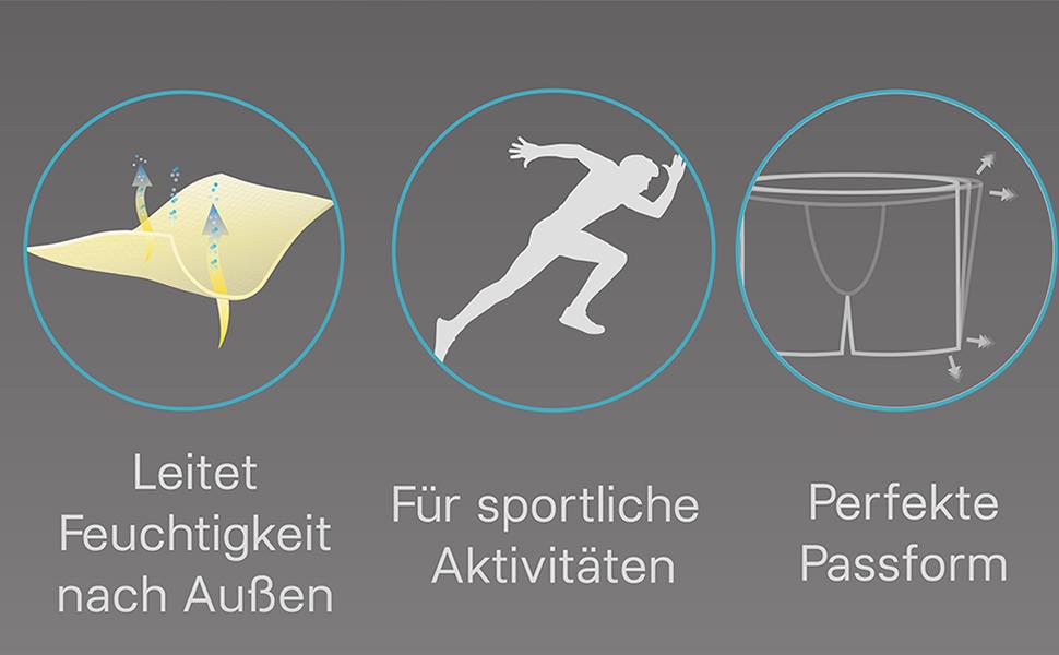 6 Mikrofaser-Boxershorts für Herren aus Nylon - Sportunterhosen für Männer