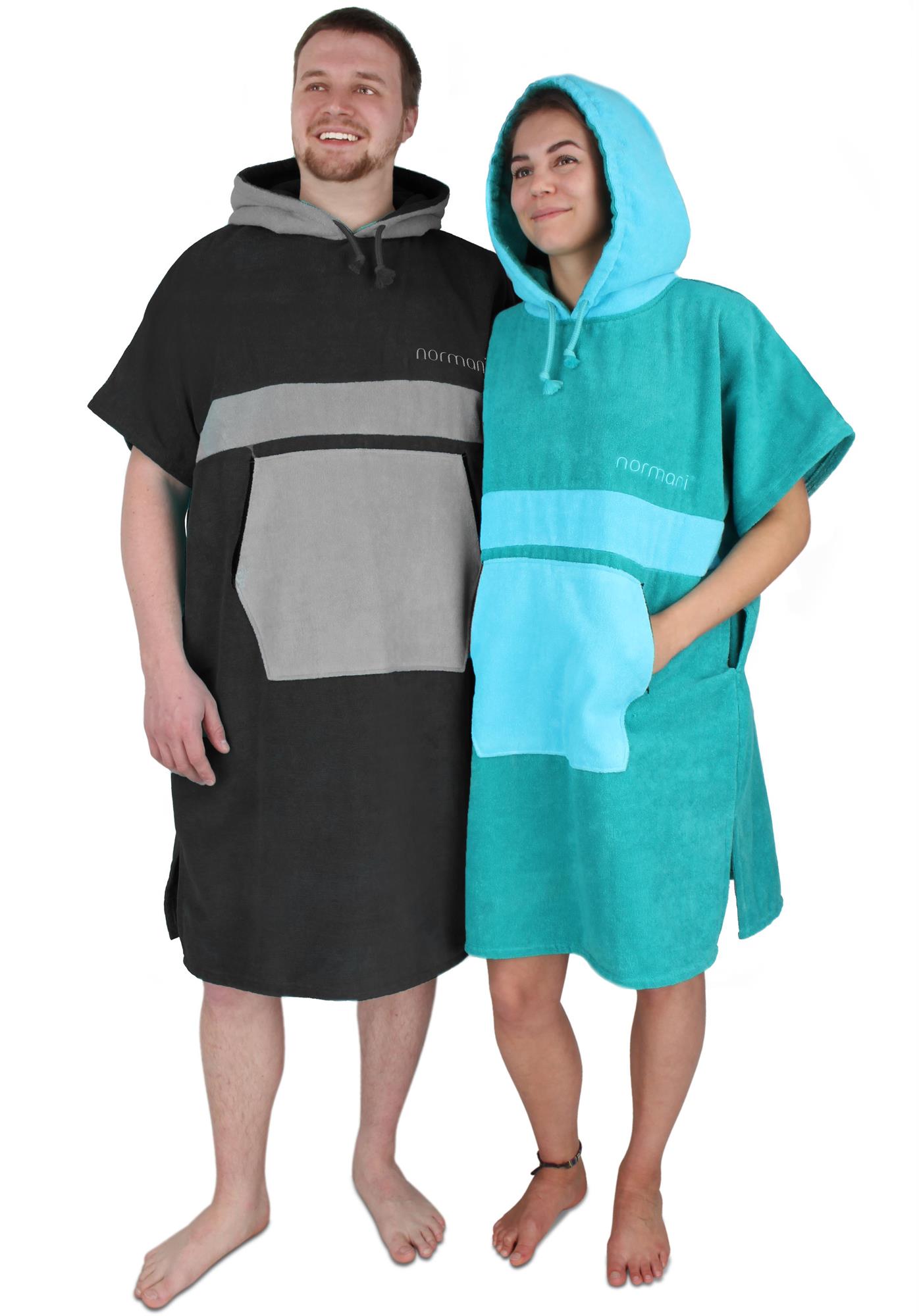 Surfer Poncho - Baumwoll Bademantel mit Kapuze - Strandumkleide Umziehhilfe - Bild 4 von 49