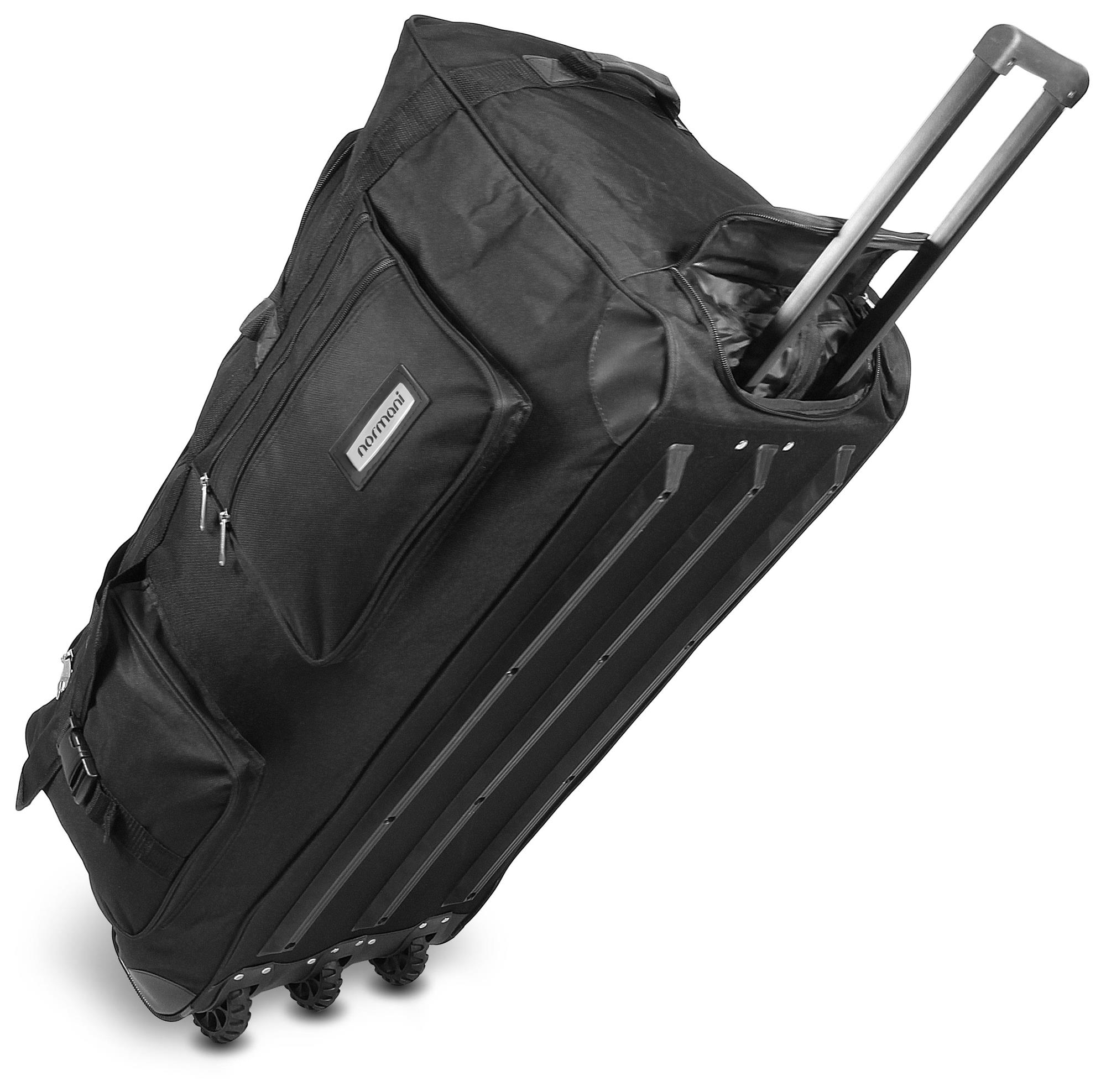 Trolley XXL Rollenkoffer große Reisetasche mit Rollen 150 Liter Schwarz