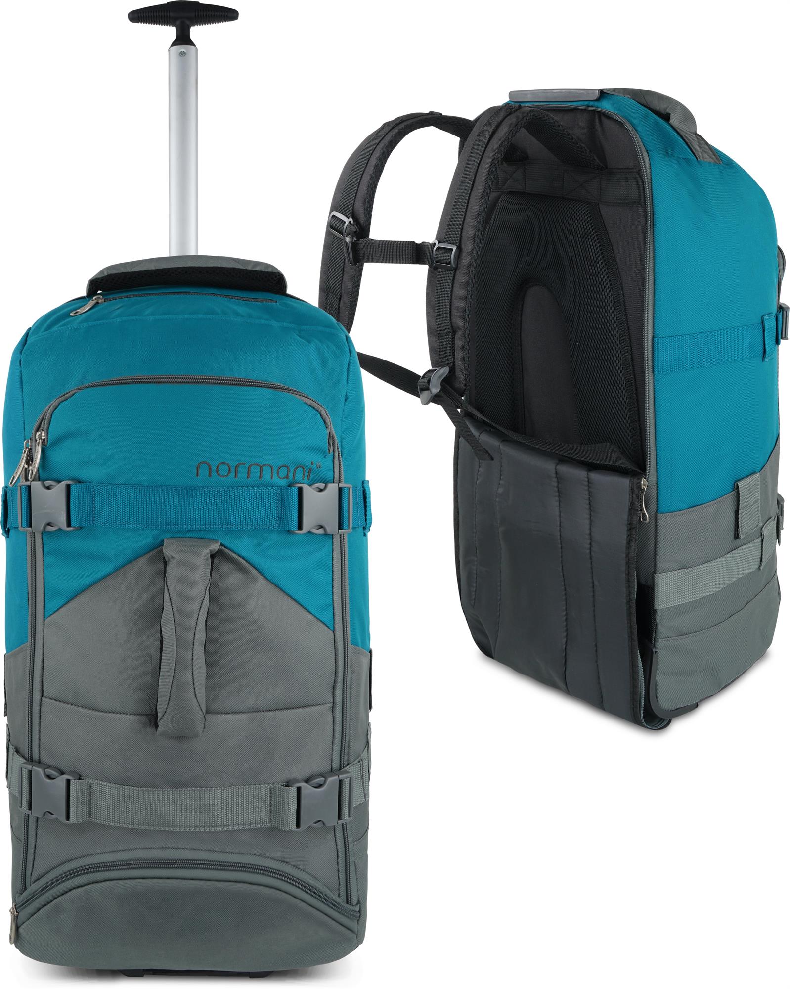 Reisetasche und Rucksack in Einem 60 Liter Trolley mit Rollen Backpacker Tasche