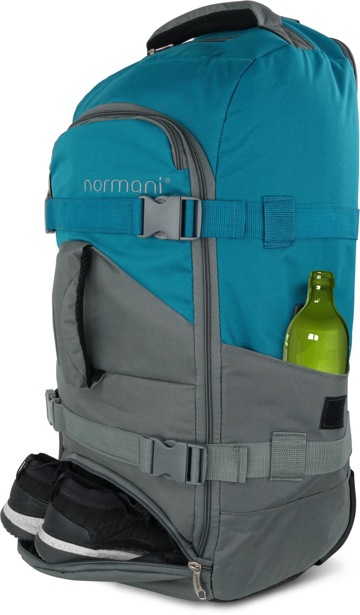 Reisetasche und Rucksack in Einem 60 Liter Trolley mit Rollen Backpacker Tasche
