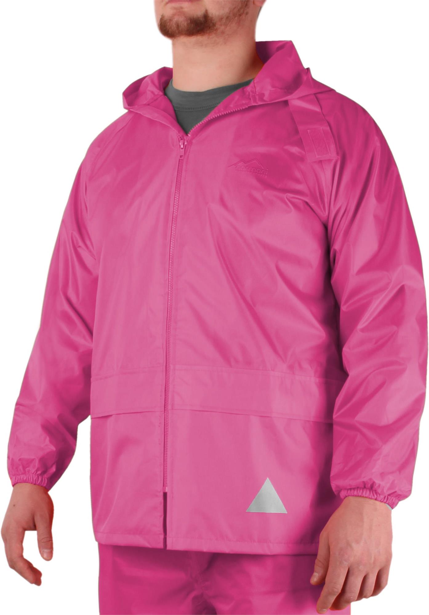 normani Leichter wasserdichter Regenanzug Set aus Regenjacke mit Kapuze und Regenhose für Erwachsende