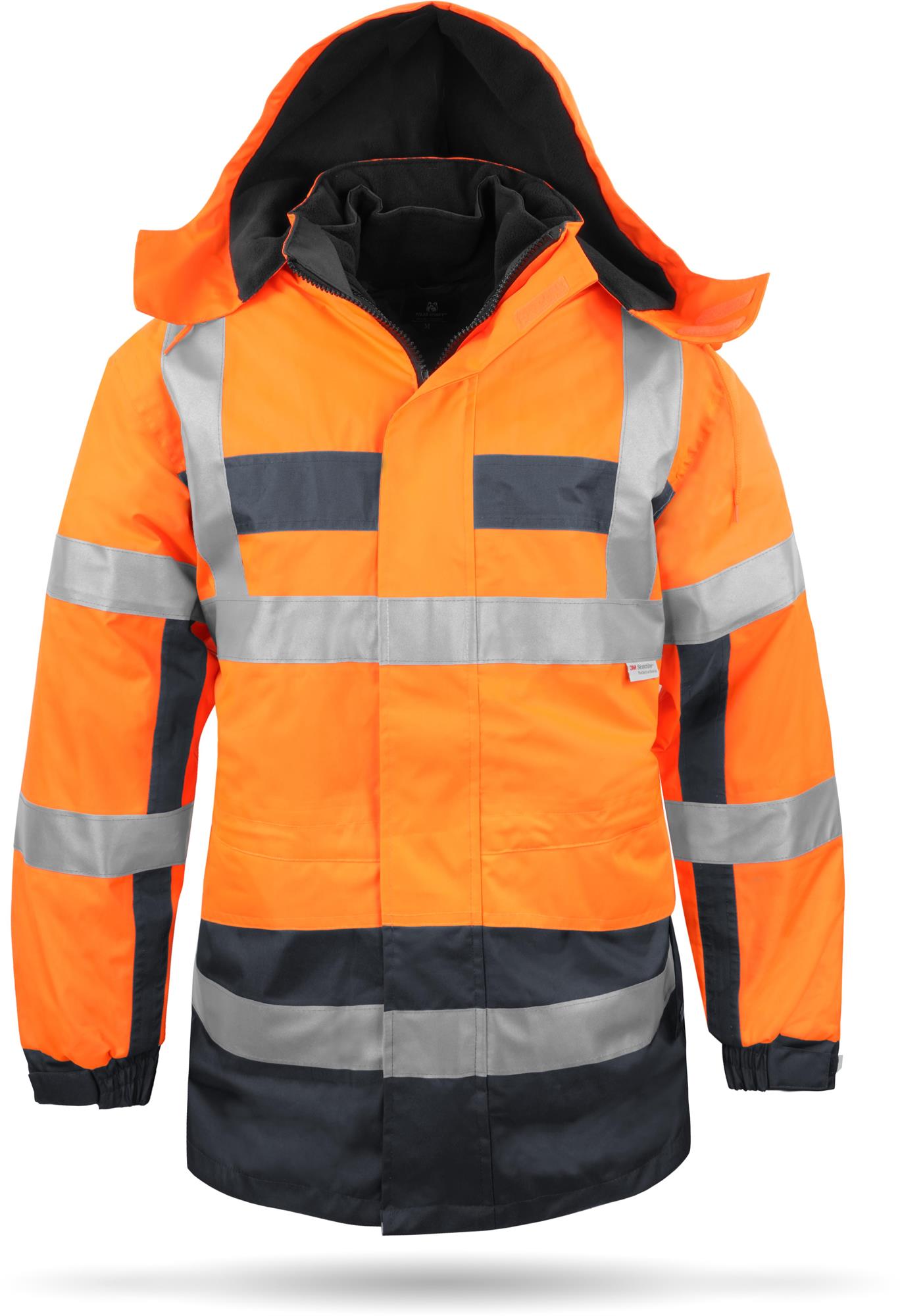 Sicherheitsjacke 4-in-1 Warnschutzparka -Jacke mit Reflektoren