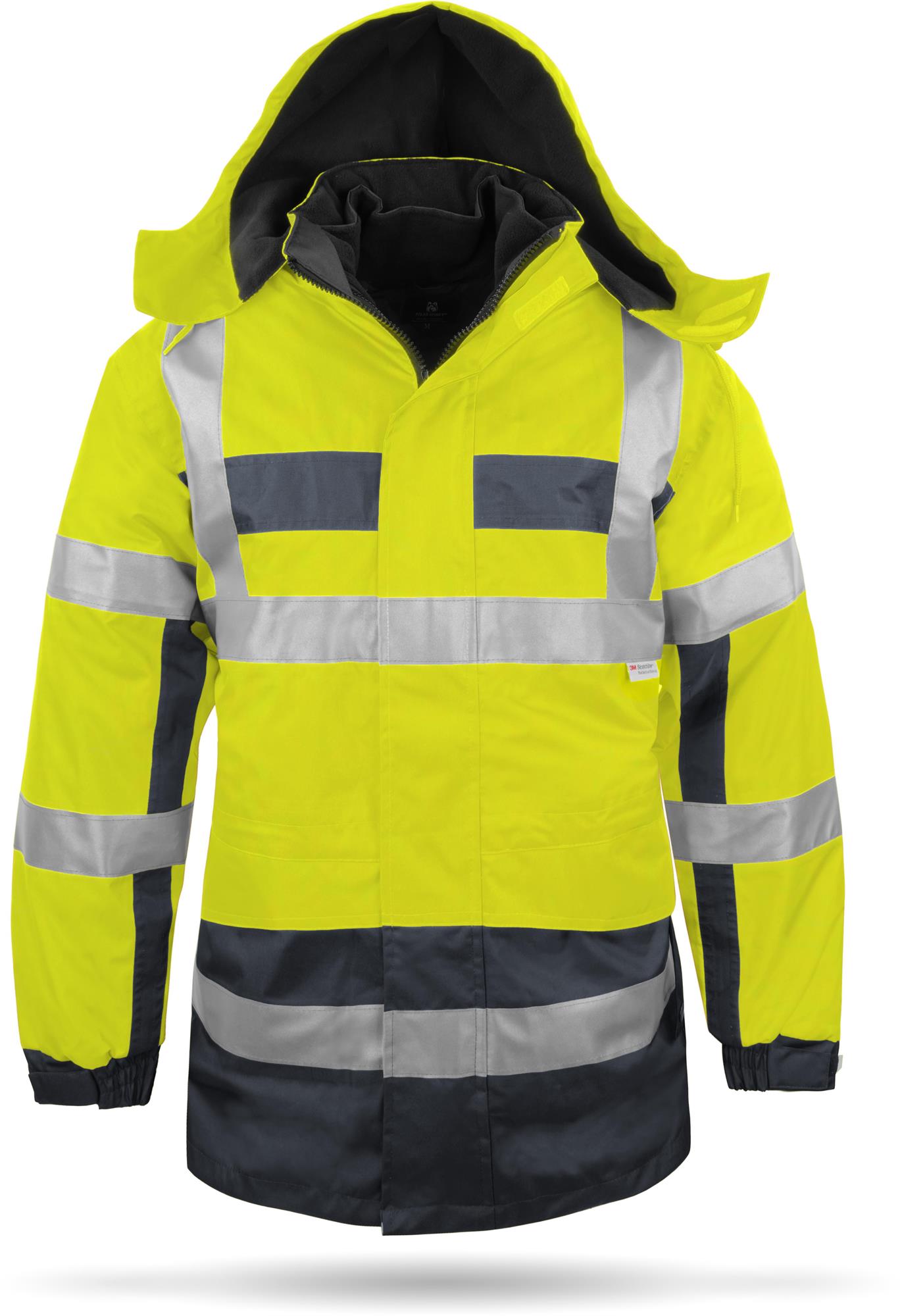 Sicherheitsjacke 4-in-1 Warnschutzparka -Jacke mit Reflektoren - Weste