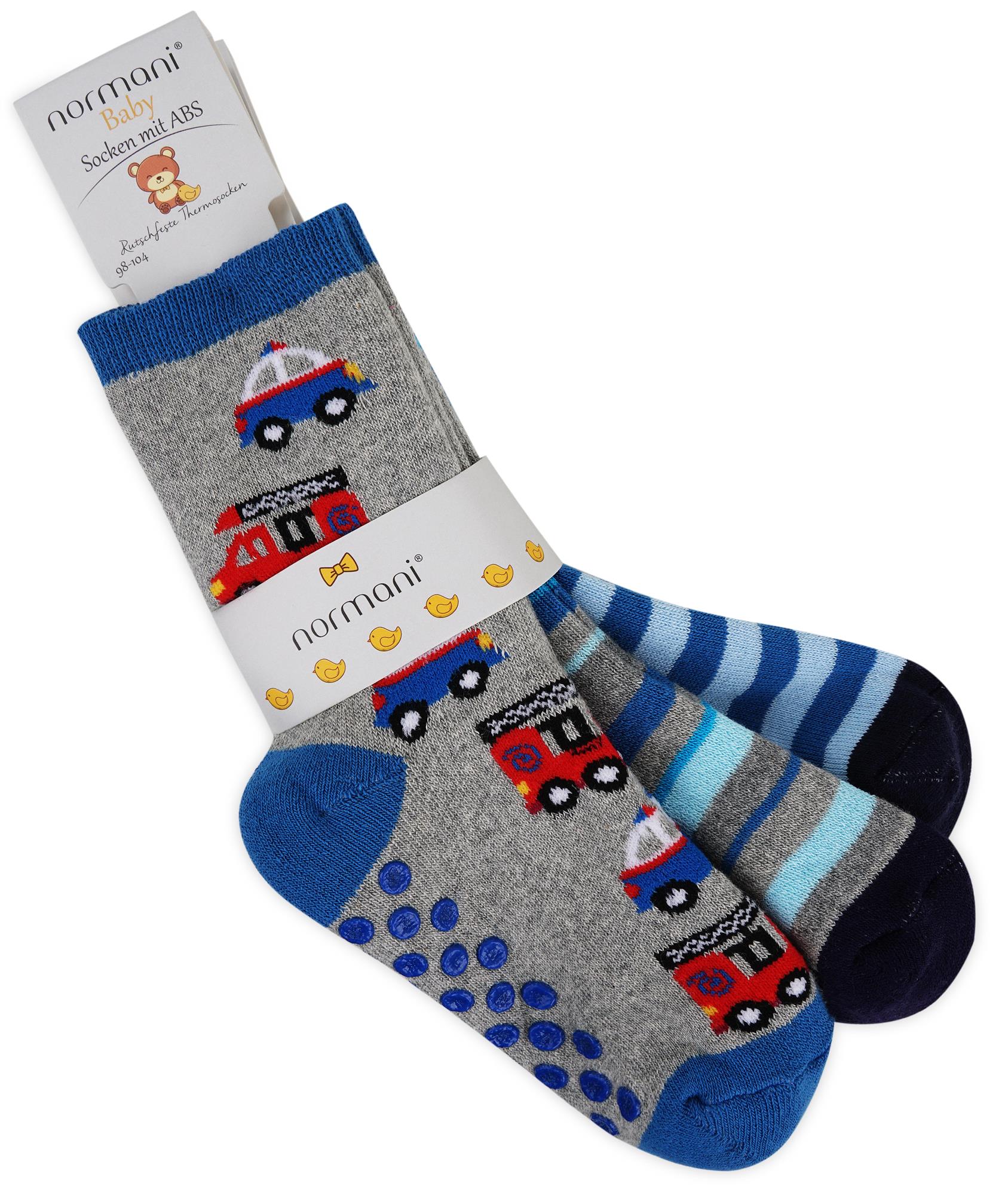 3 Paar Kinder socken mit ABS-Druck Rutschfest, Wärmend Bunte Motive