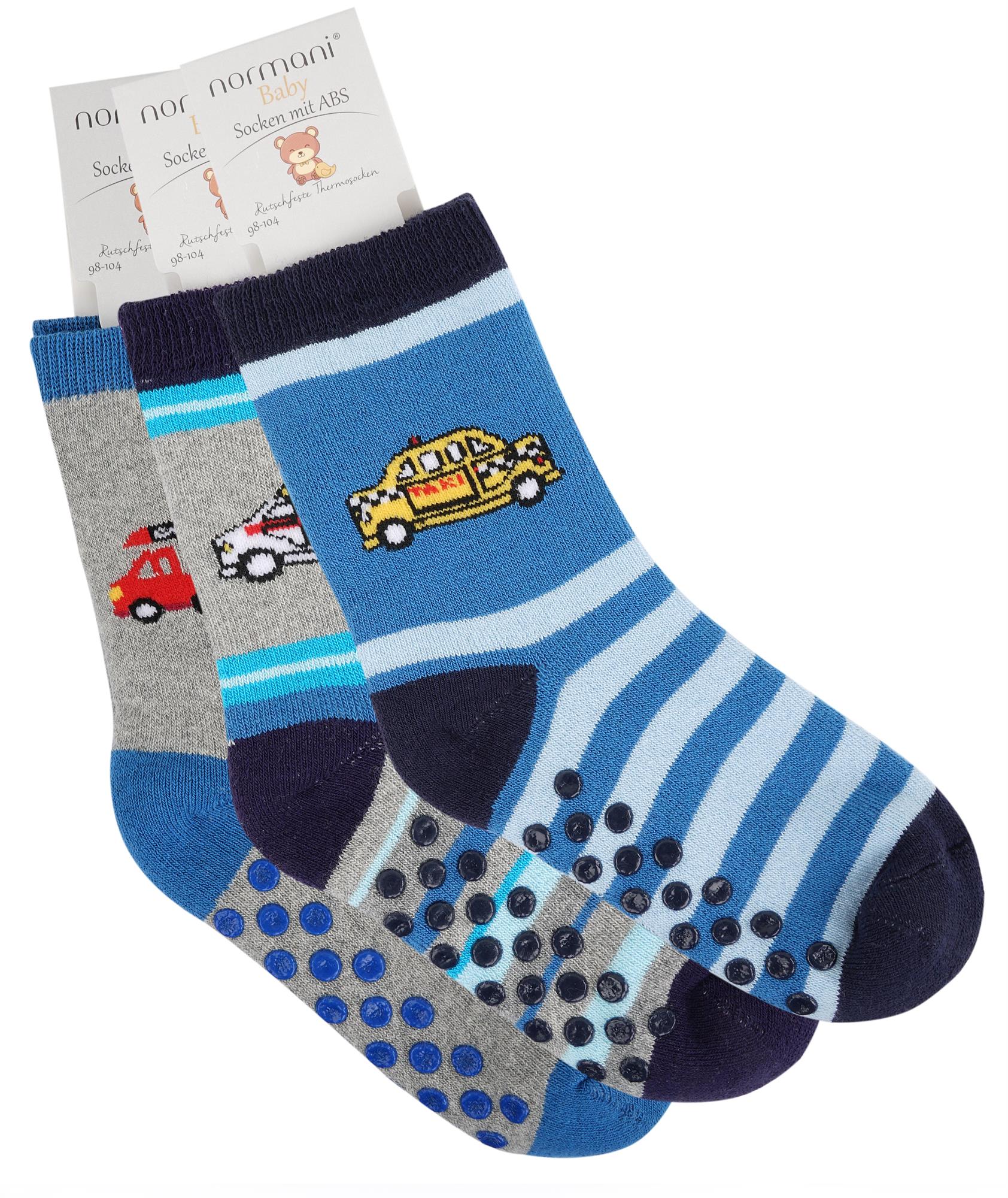 3 Paar Kinder socken mit ABS-Druck Rutschfest, Wärmend Bunte Motive