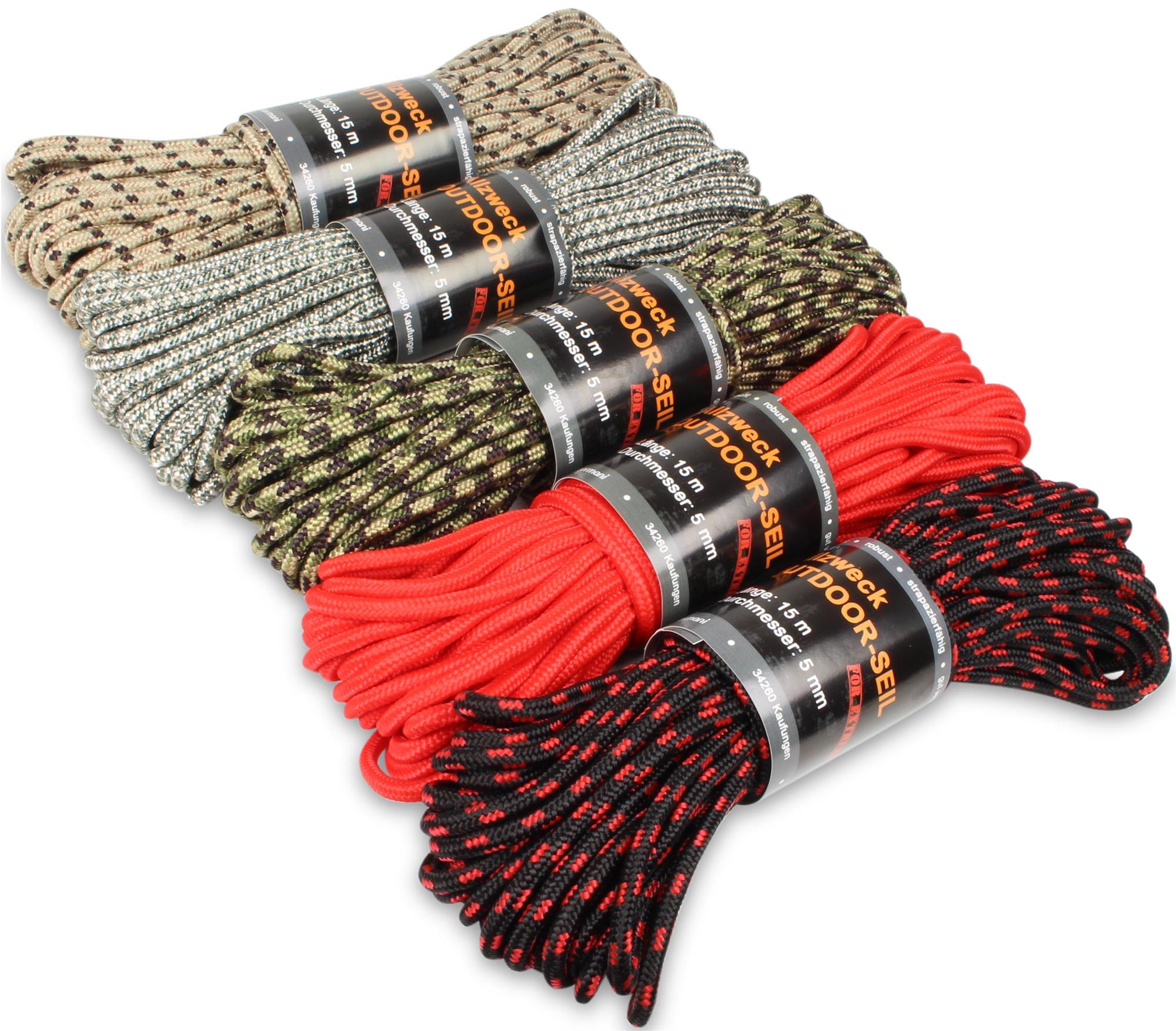 BW Kommando Seil 15m 7mm sehr stabil Multifunktionsseil Strick oliv Paracord ! 