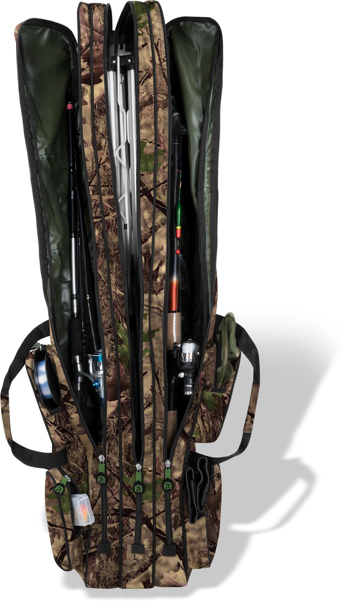 Rutenfutteral Rutentasche Anglertasche Rutenrucksack 3 Fächer - versch. Längen 