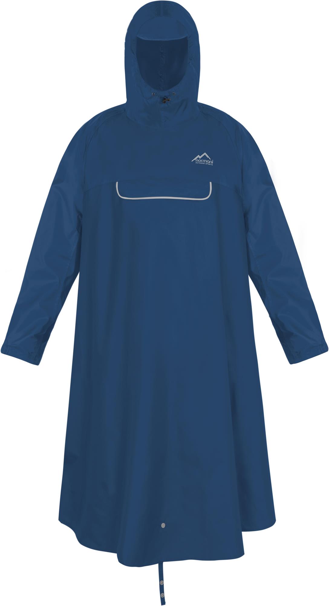 Unisex Wasserdichter Regenponcho mit Ärmeln Brusttasche Reflektoren - Extra Lang