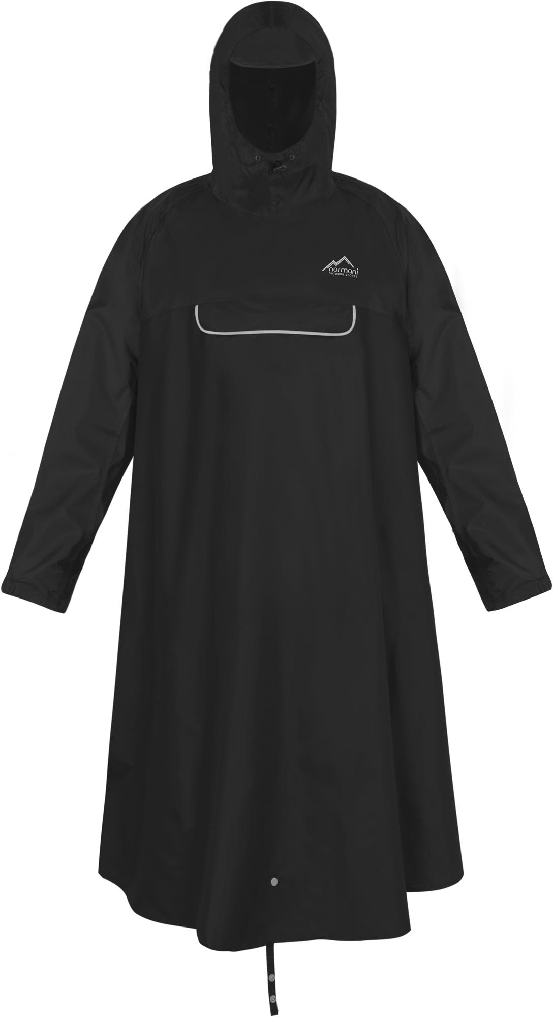 Unisex Wasserdichter Regenponcho mit Ärmeln Brusttasche Reflektoren - Extra Lang
