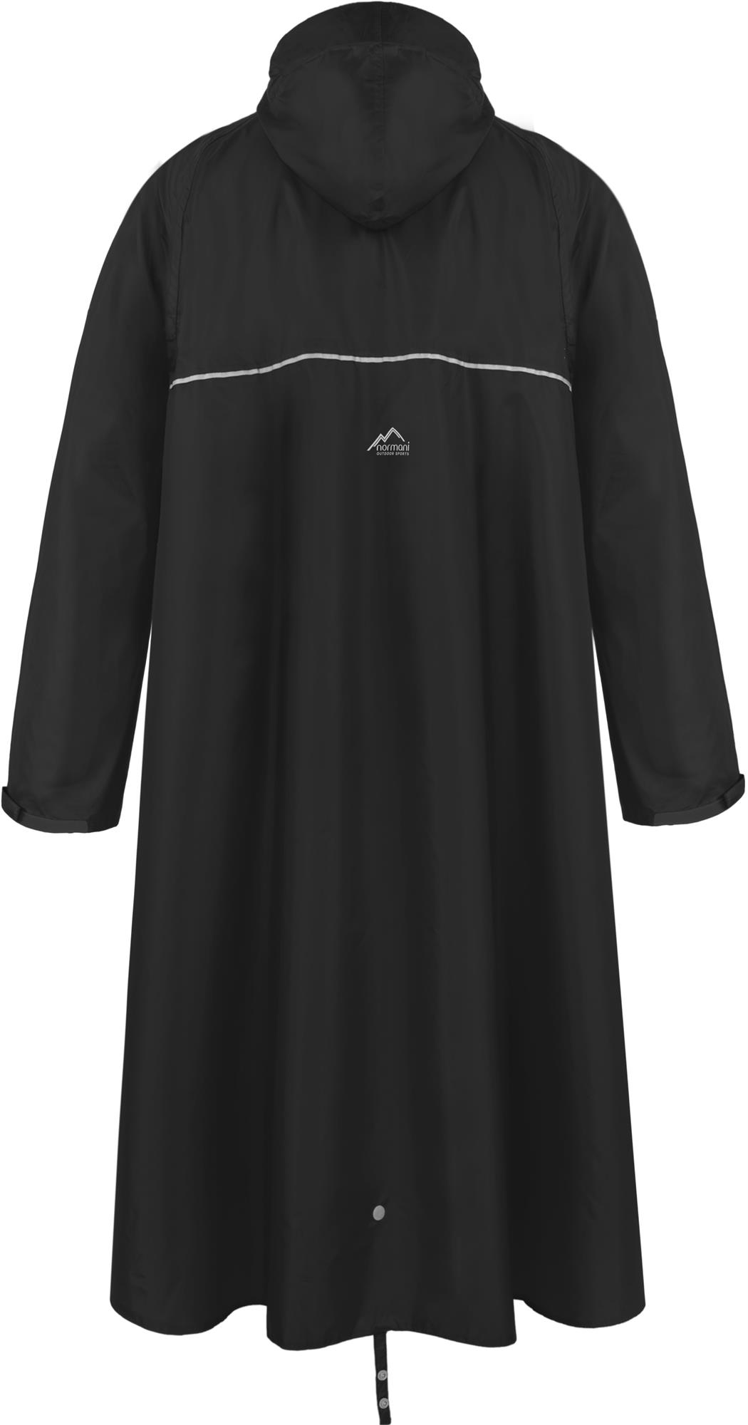 Unisex Wasserdichter Regenponcho mit Ärmeln Brusttasche Reflektoren - Extra Lang