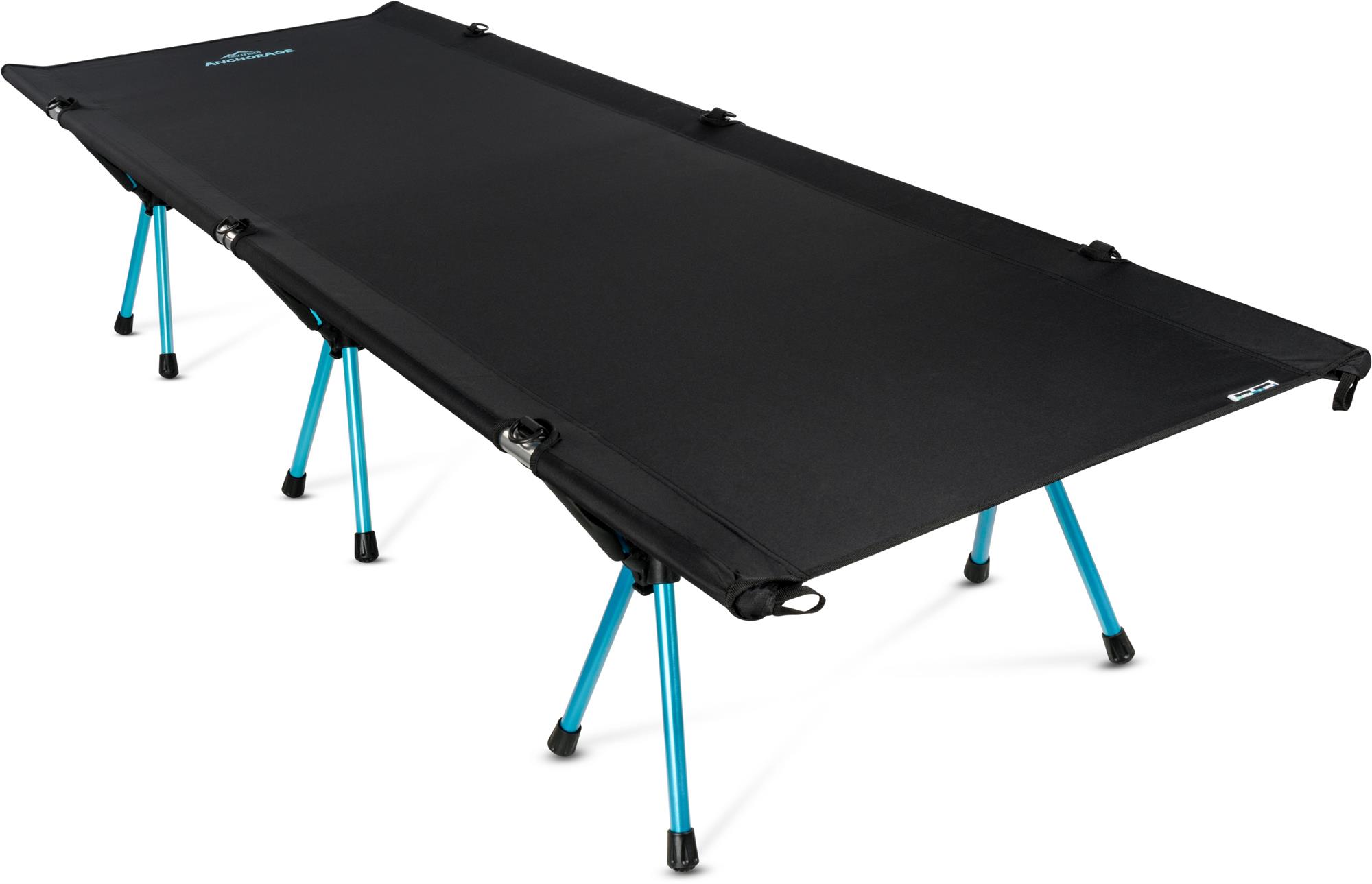 CI Feldbett Feldliege Campingliege Bett Liege Campingbett Schwarz Oliv 190x65cm 