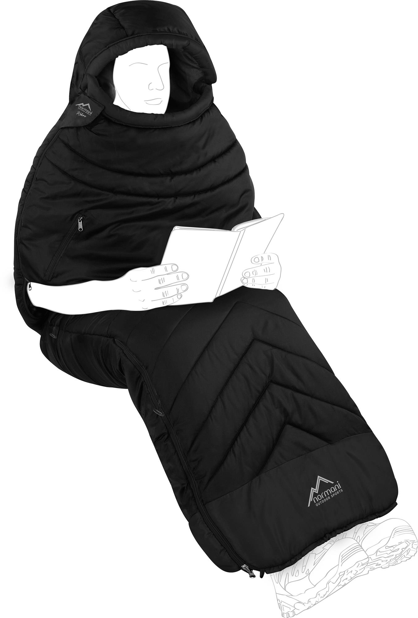 Miniaturansicht 3  - Outdoor Biwak Schlafsack mit Arm und Bein-Öffnungen Mumienschlafsack Camping -9°