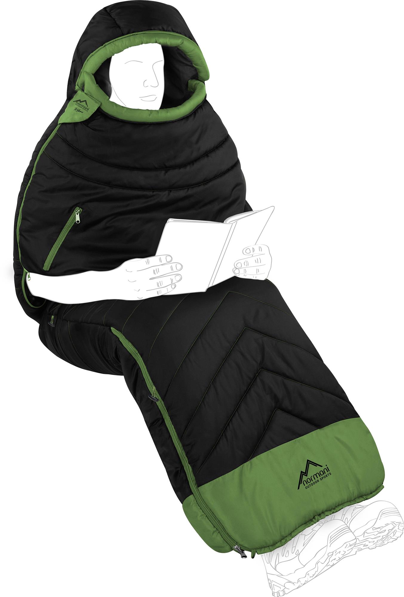 Miniaturansicht 15  - Outdoor Biwak Schlafsack mit Arm und Bein-Öffnungen Mumienschlafsack Camping -9°