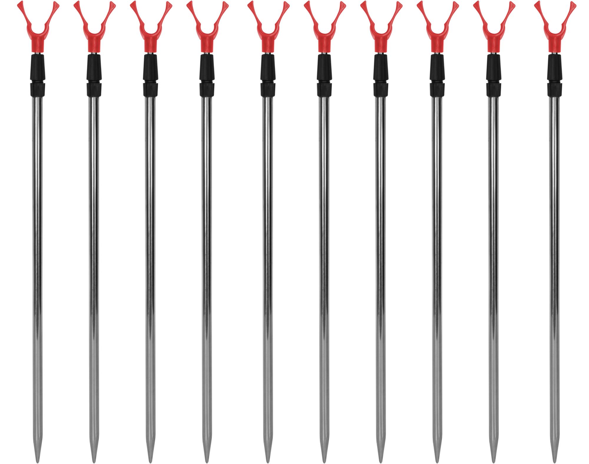 Teleskop Rutenhalter 75-135 cm Rutenauflage Alu Rutenständer mit Schnurlaufkerbe