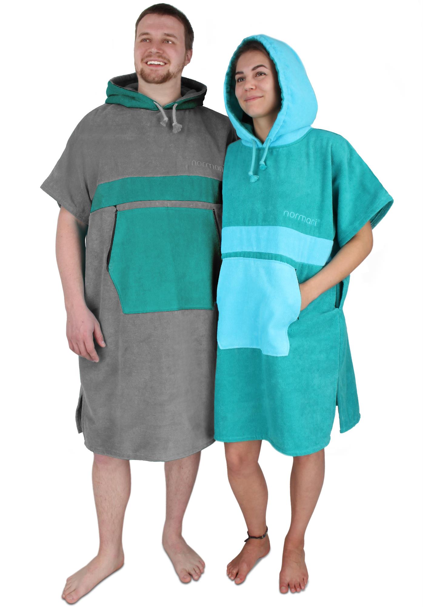 Surfer Poncho - Baumwoll Bademantel mit Kapuze - Strandumkleide Umziehhilfe - Bild 32 von 49