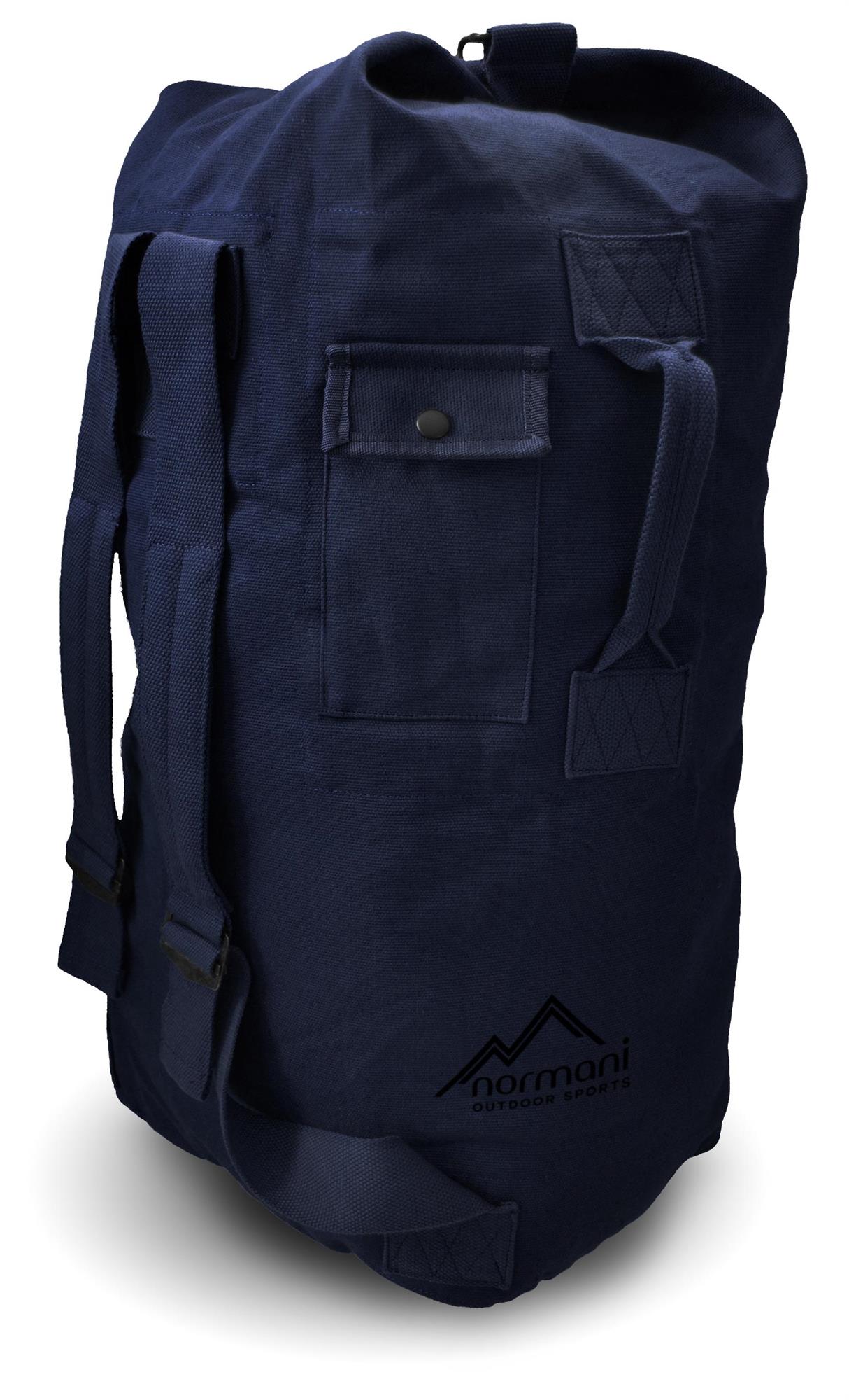 Seesack Canvas Reise-Rucksack mit Außentasche Duffle Bag Universal Tasche 