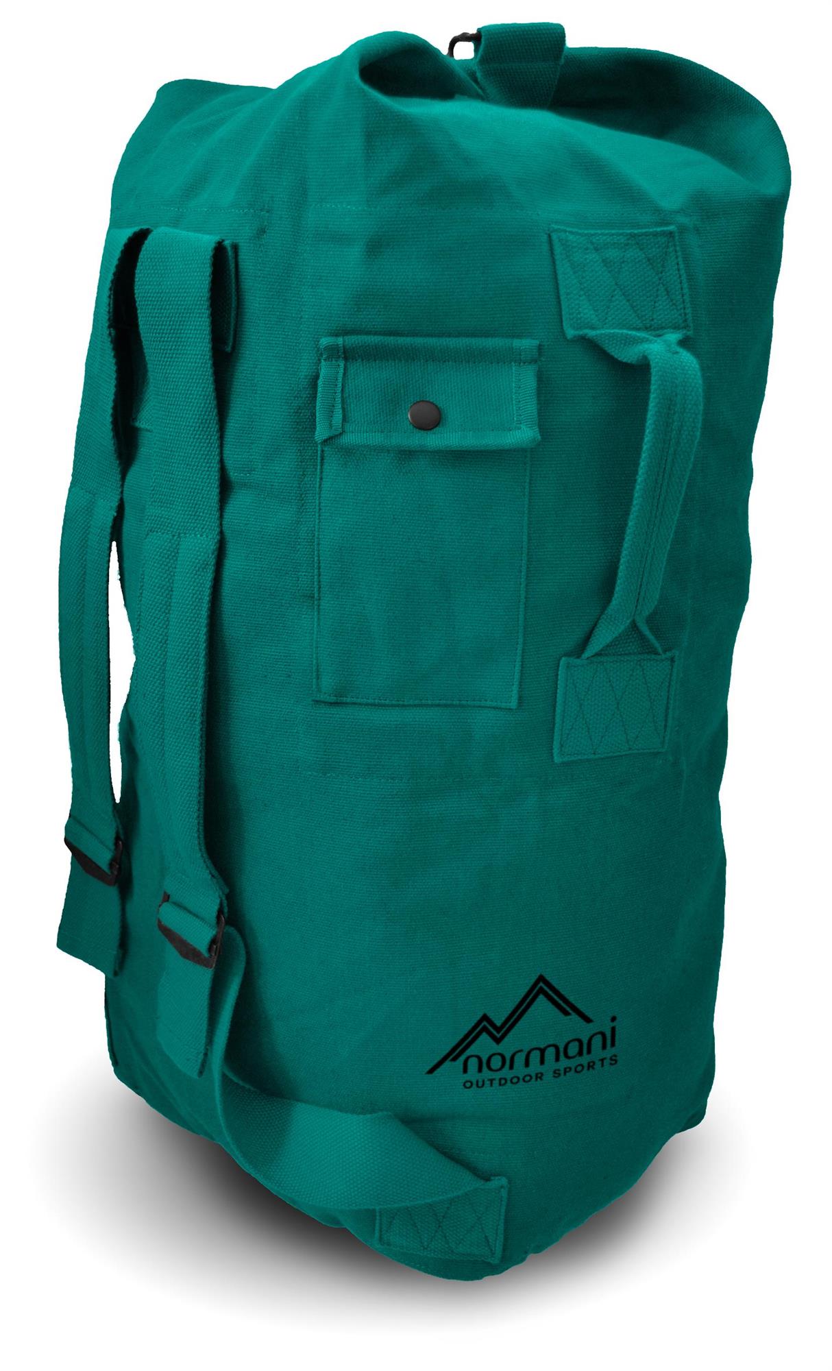Seesack Canvas Reise-Rucksack mit Außentasche Duffle Bag Universal Tasche 