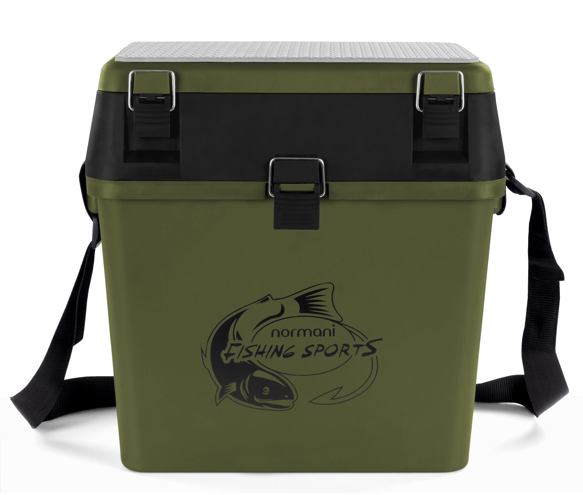 Angelkoffer Angelbox Angeltasche gepolsterte Sitzkiepe inklusive 4 Tackle-Boxen